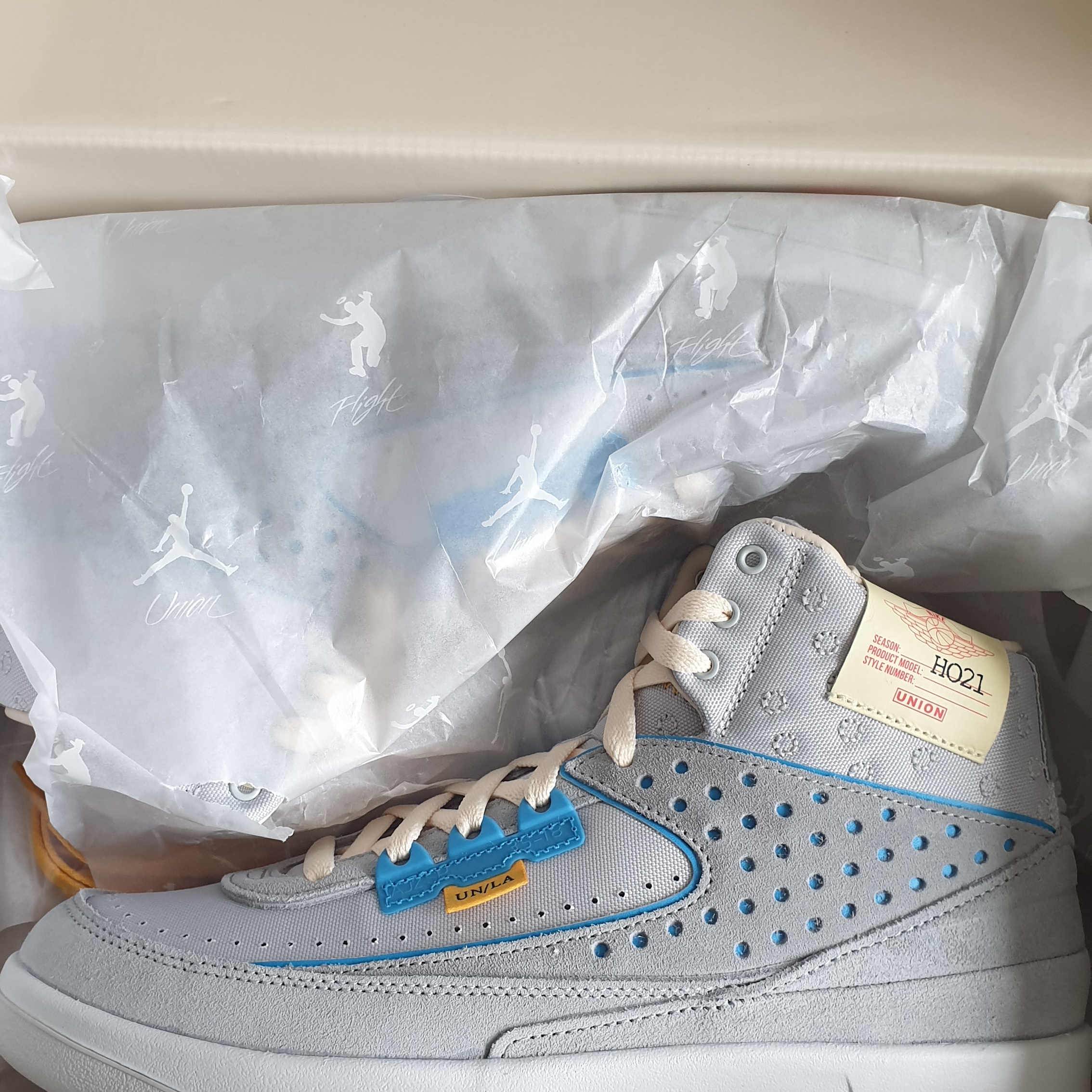 Jordan 2 x Union Retro SP Grey Fog 착용 스타일 - 2