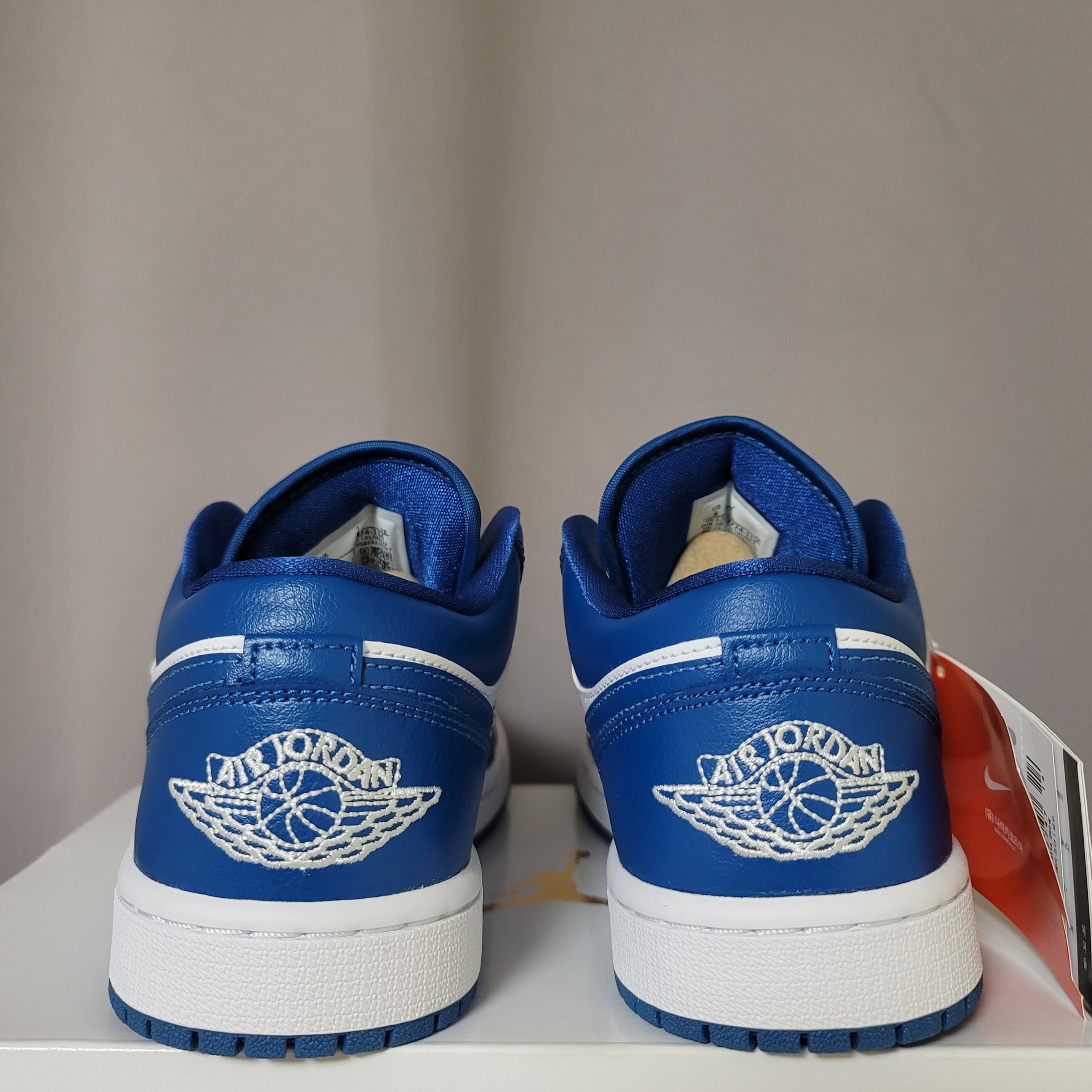 (W) Jordan 1 Low White Dark Marina Blue 착용 스타일 - 4