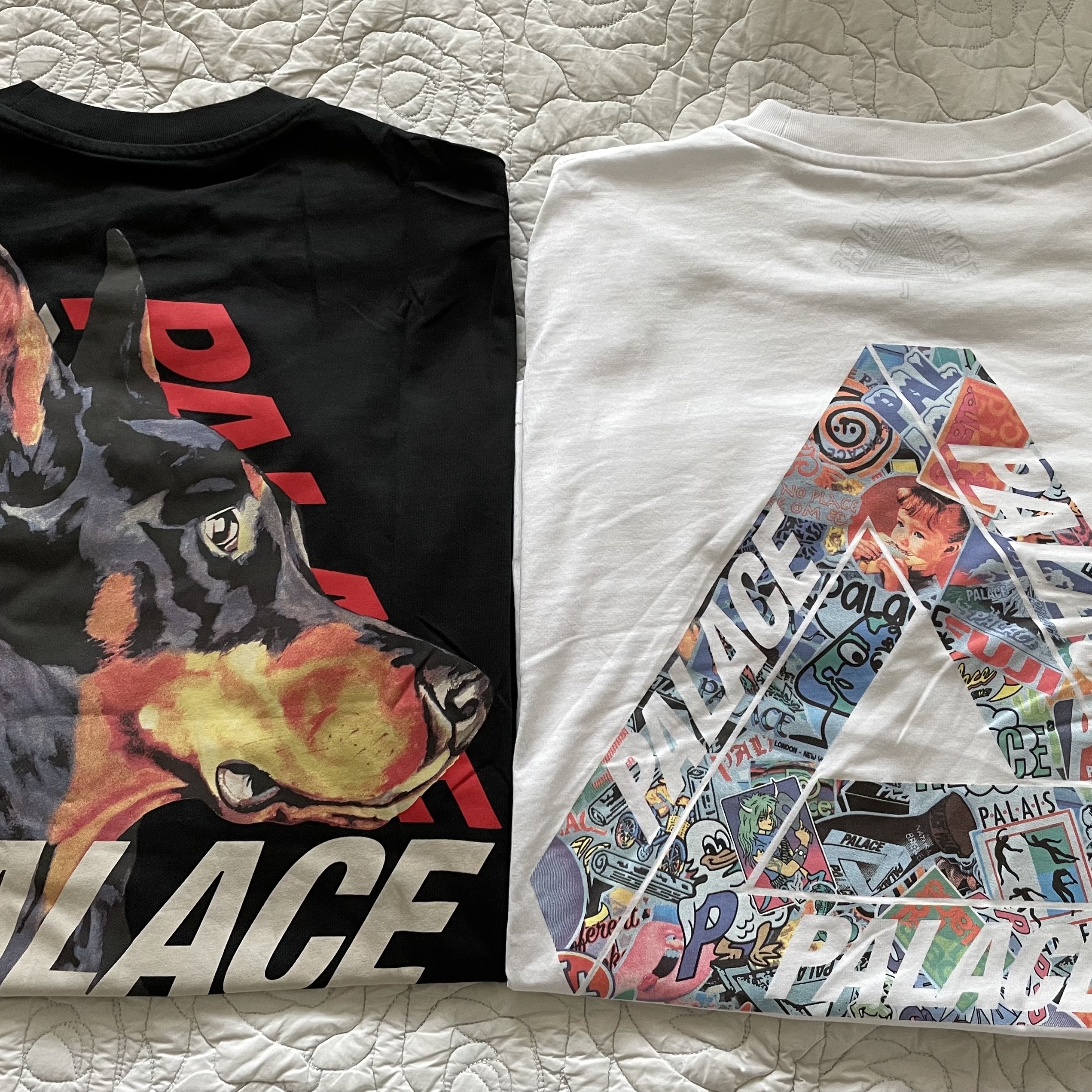Palace Tri-Sticker Pack T-Shirt White - 21FW, Palace P-3-K-9 T-Shirt Black - 22SS 착용 스타일