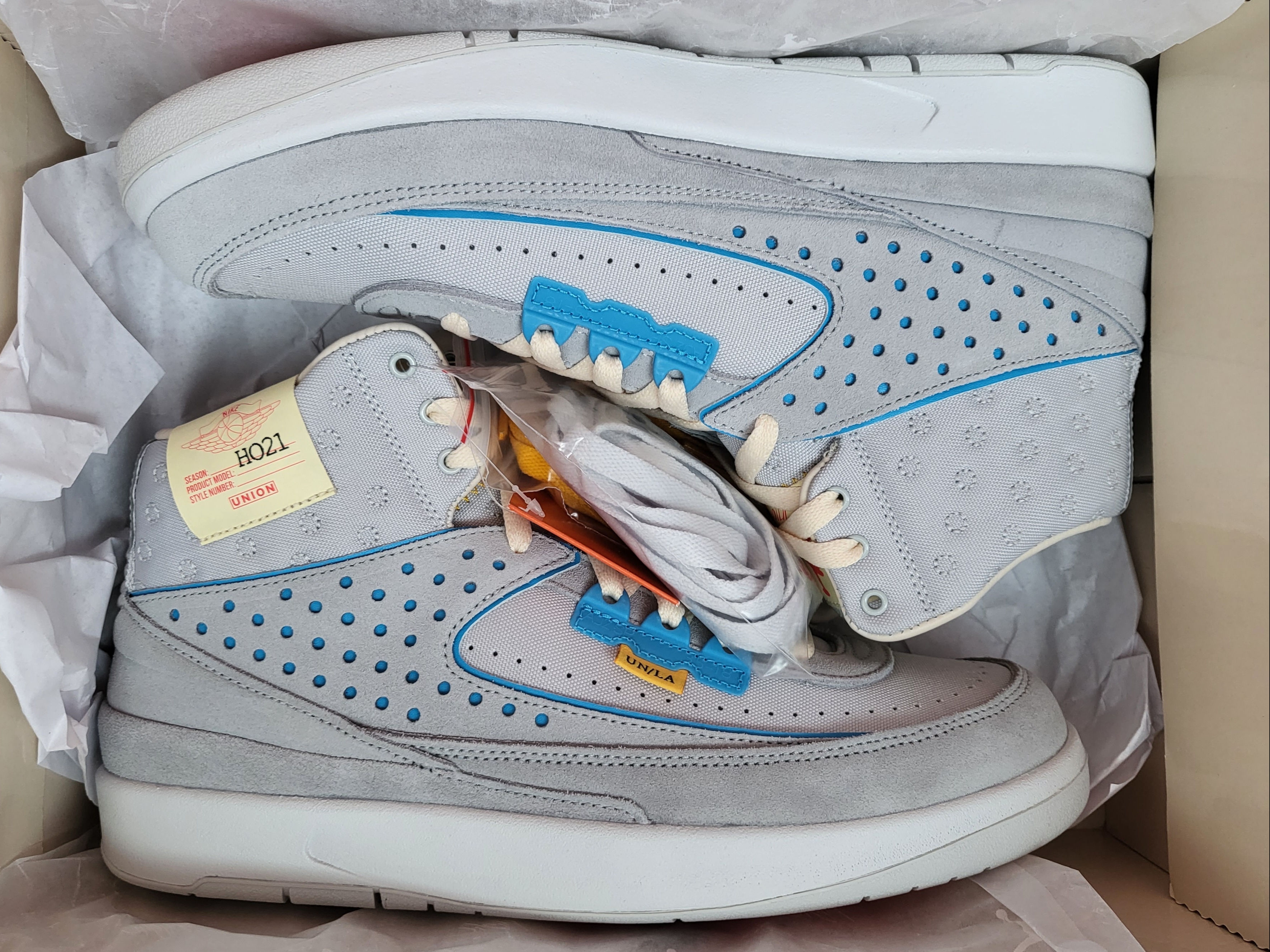 Jordan 2 x Union Retro SP Grey Fog 착용 스타일 - 2