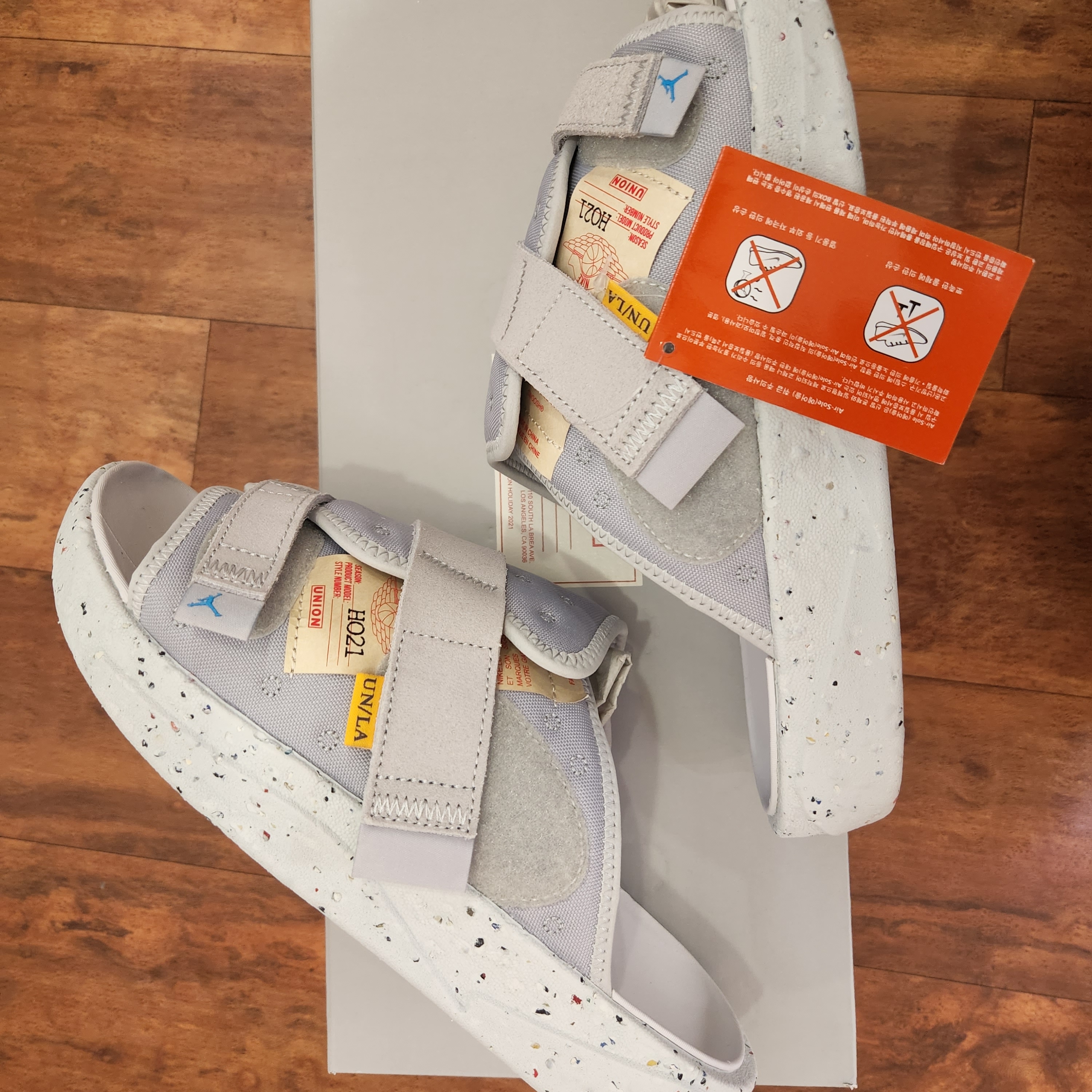 Jordan x Union Crater Slide SP Grey Fog 착용 스타일