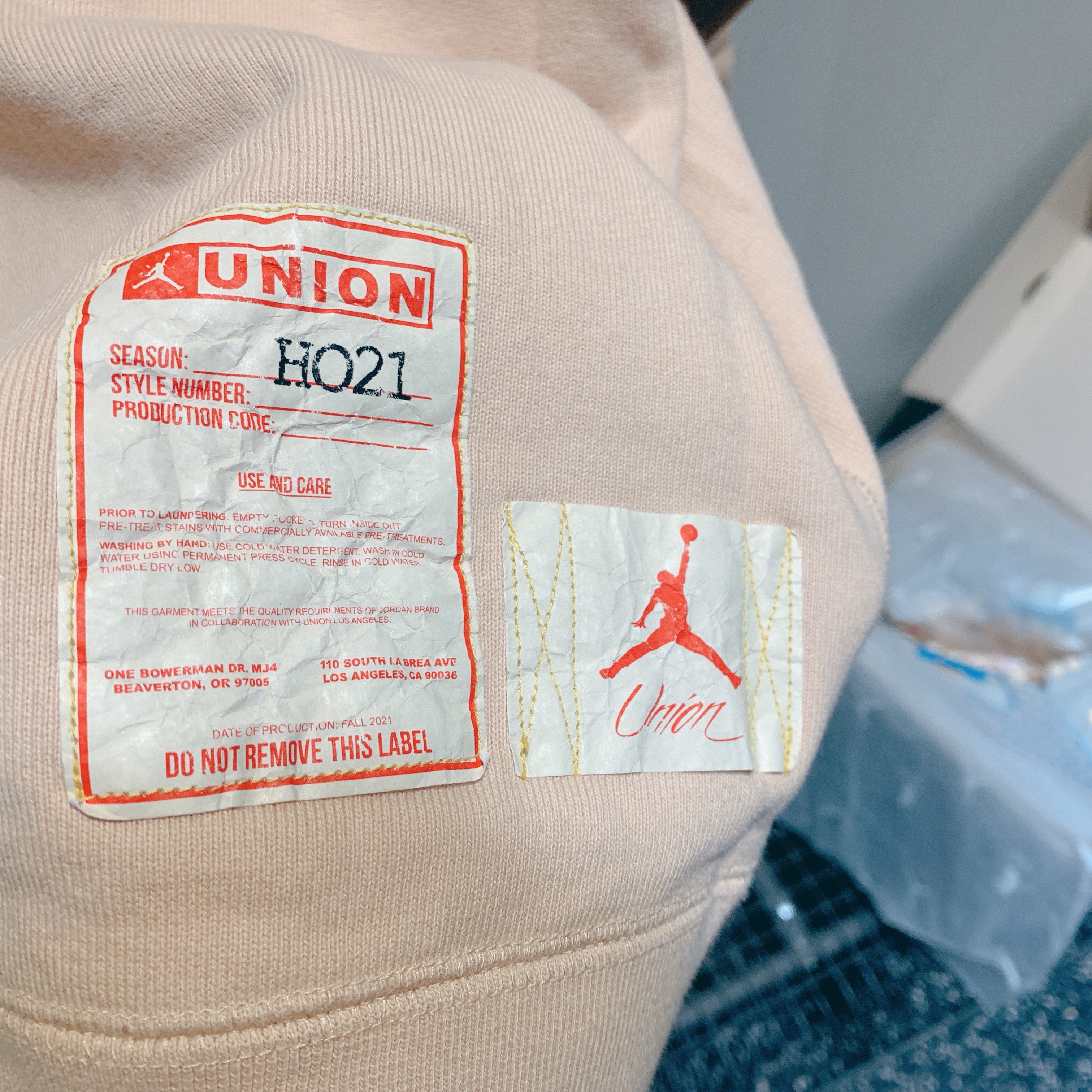 Jordan 2 x Union Retro SP Grey Fog, Jordan x Union Fleece Crew White Onyx - Asia 착용 스타일 - 5
