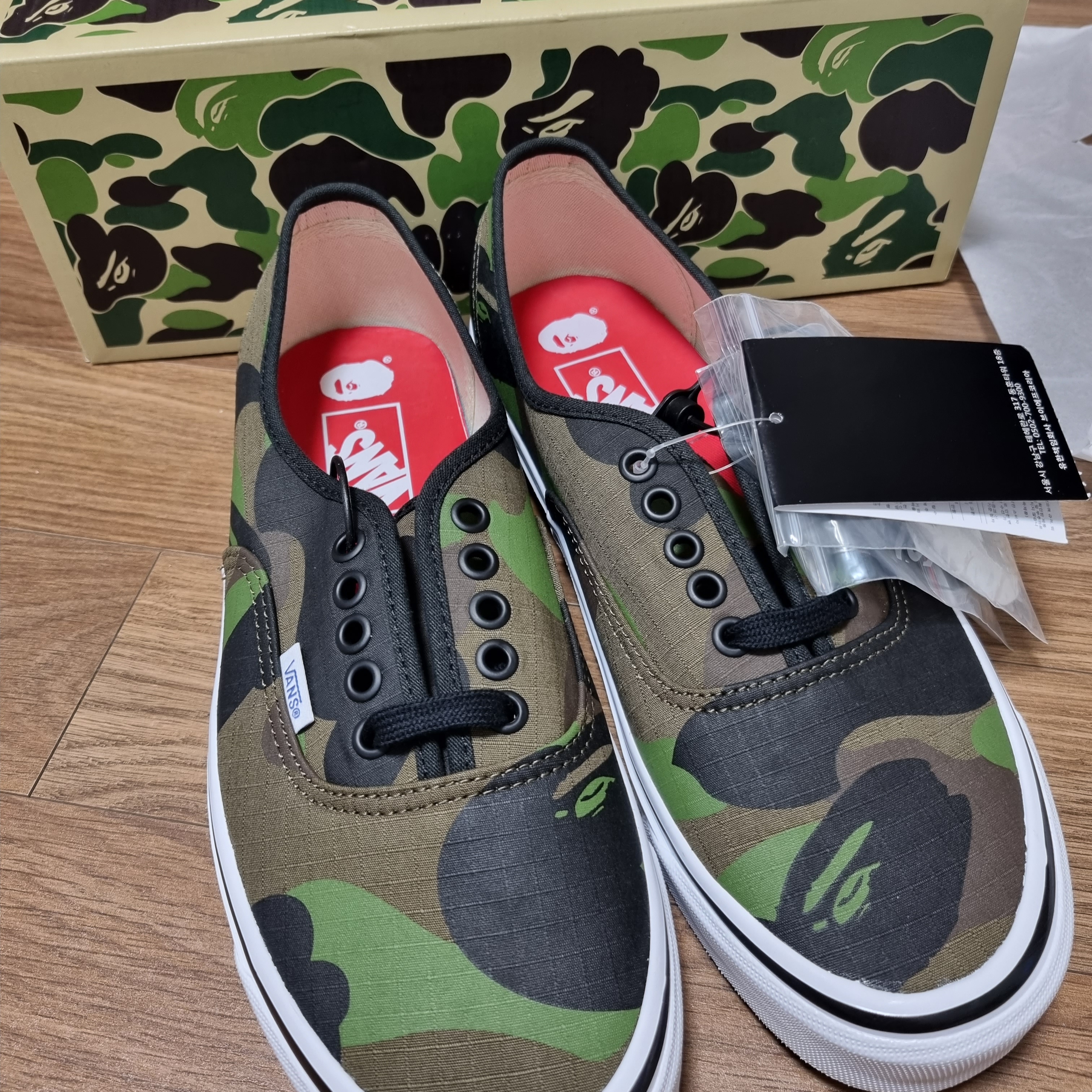 Vans x BAPE Authentic 44 DX 1st Camo Green 착용 스타일 - 2