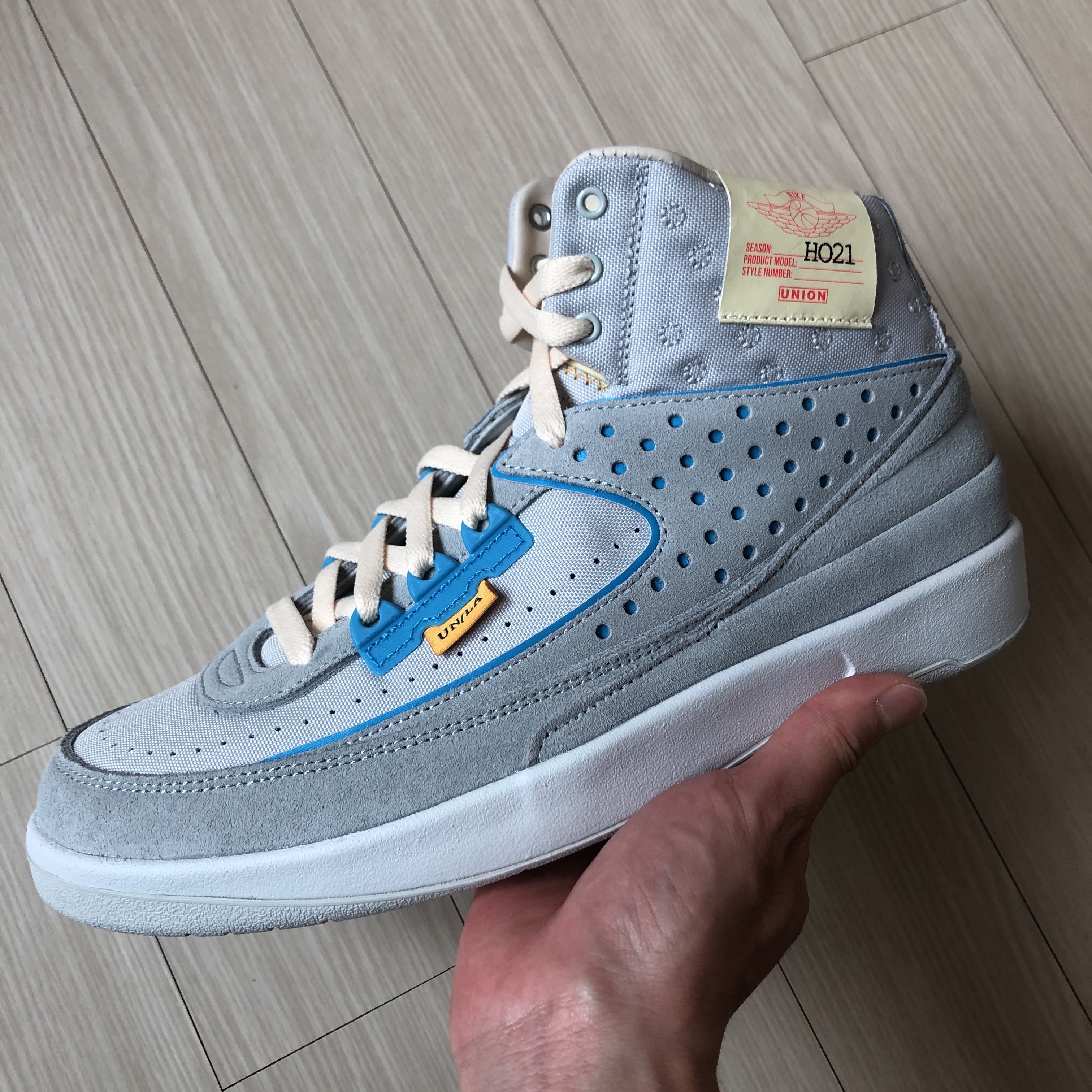 Jordan 2 x Union Retro SP Grey Fog 착용 스타일 - 2