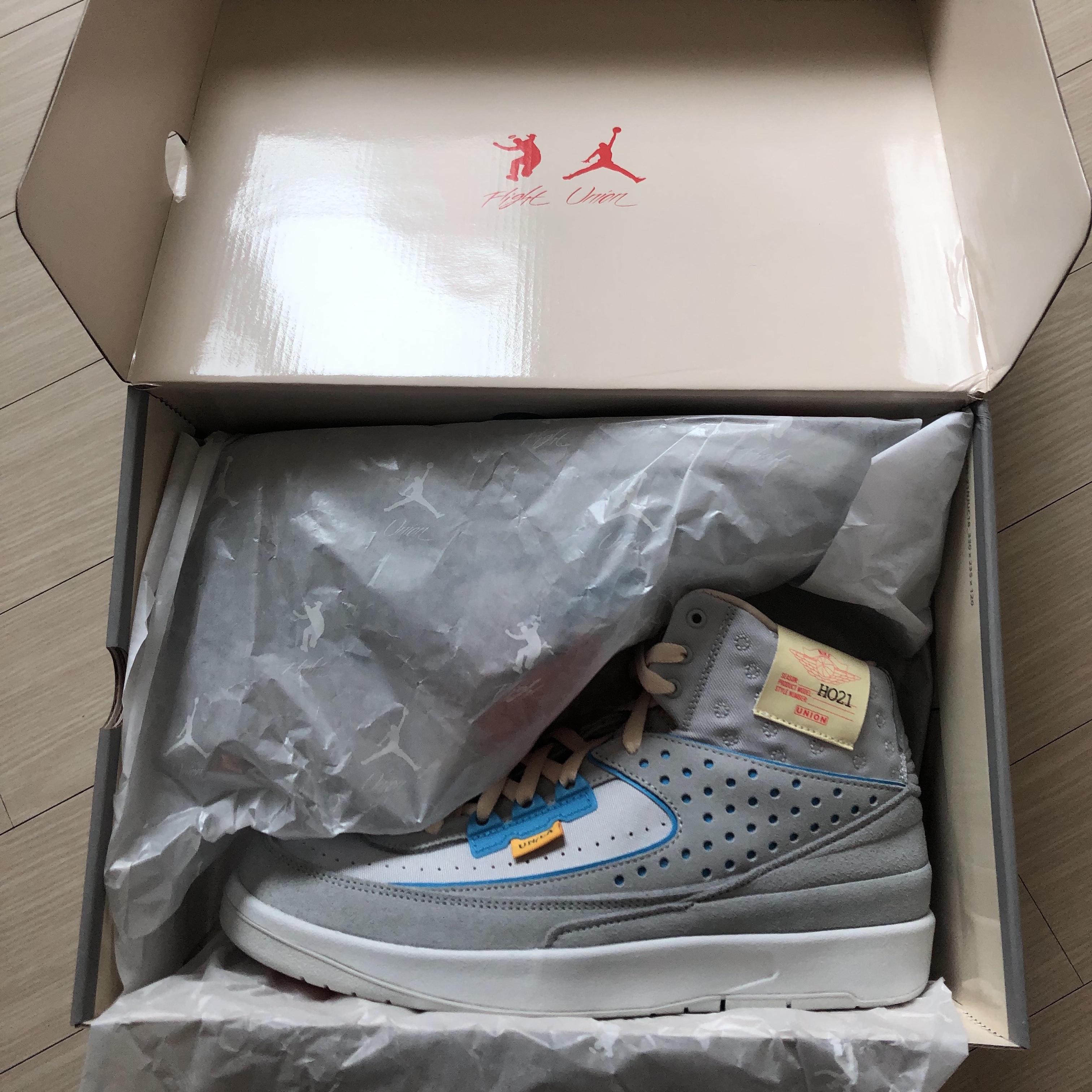 Jordan 2 x Union Retro SP Grey Fog 착용 스타일 - 3