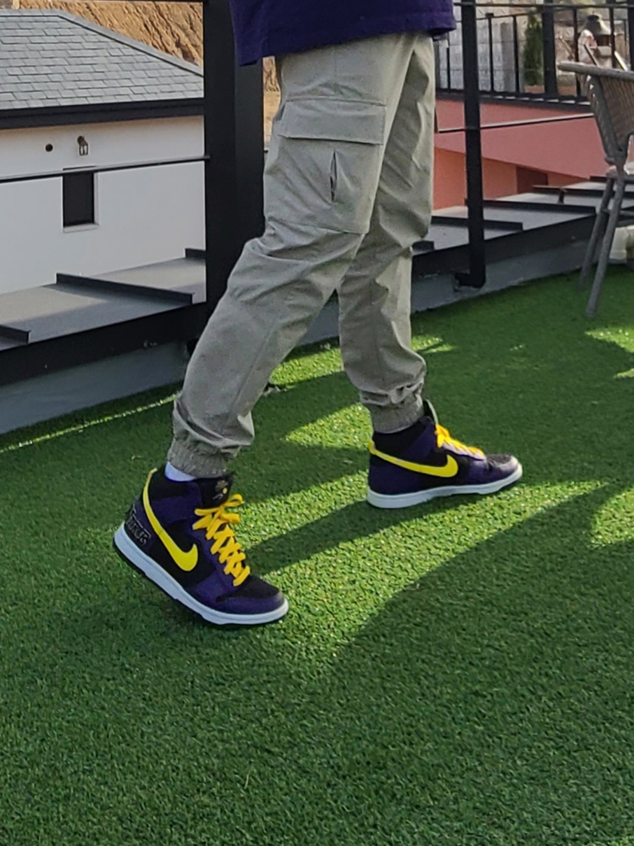 Nike Dunk High PRM EMB Court Purple 착용 스타일 - 3