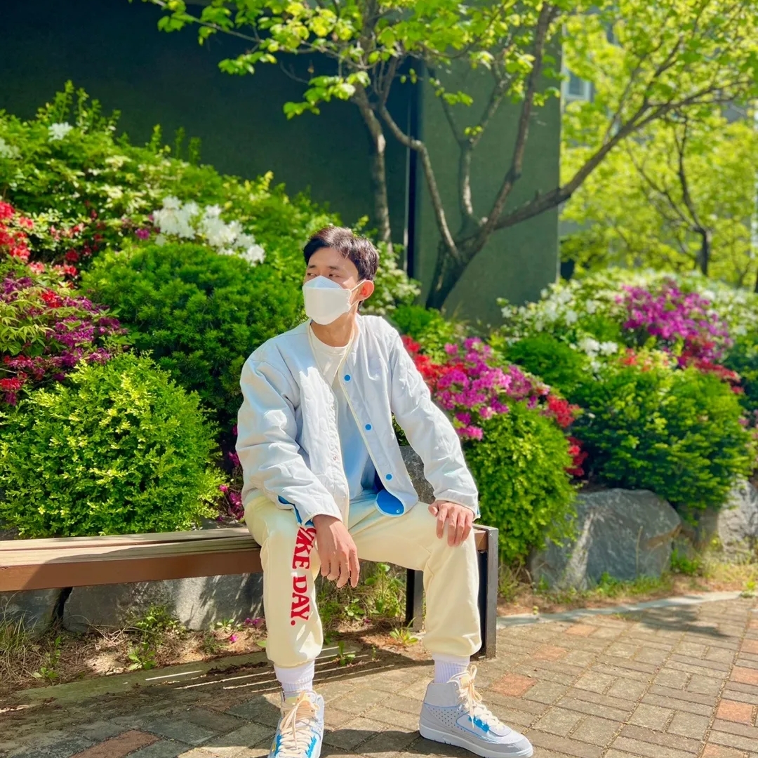 Jordan 2 x Union Retro SP Grey Fog, Jordan x Union Reversible Jacket Equater Blue - Asia 착용 스타일