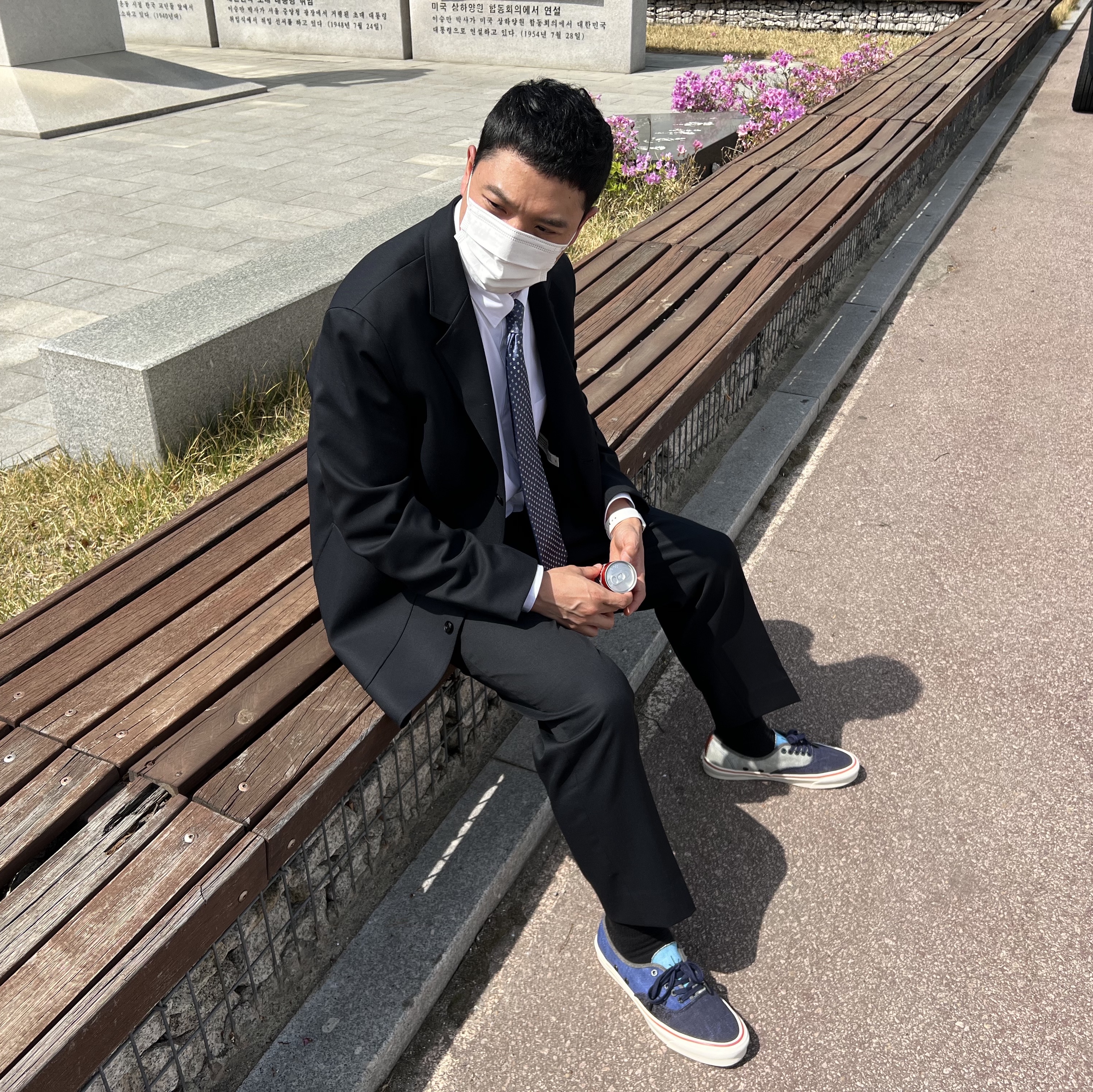 Vans Vault x Nigel Cabourn OG Authentic LX Crazy Navy Mix 착용 스타일 - 2
