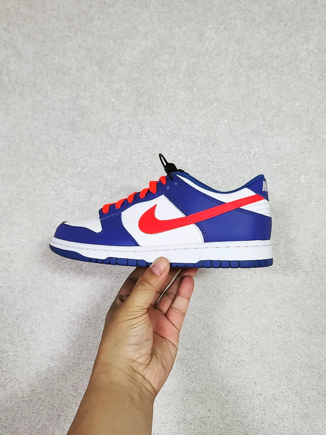(GS) Nike Dunk Low Bright Crimson Game Royal 착용 스타일 - 2