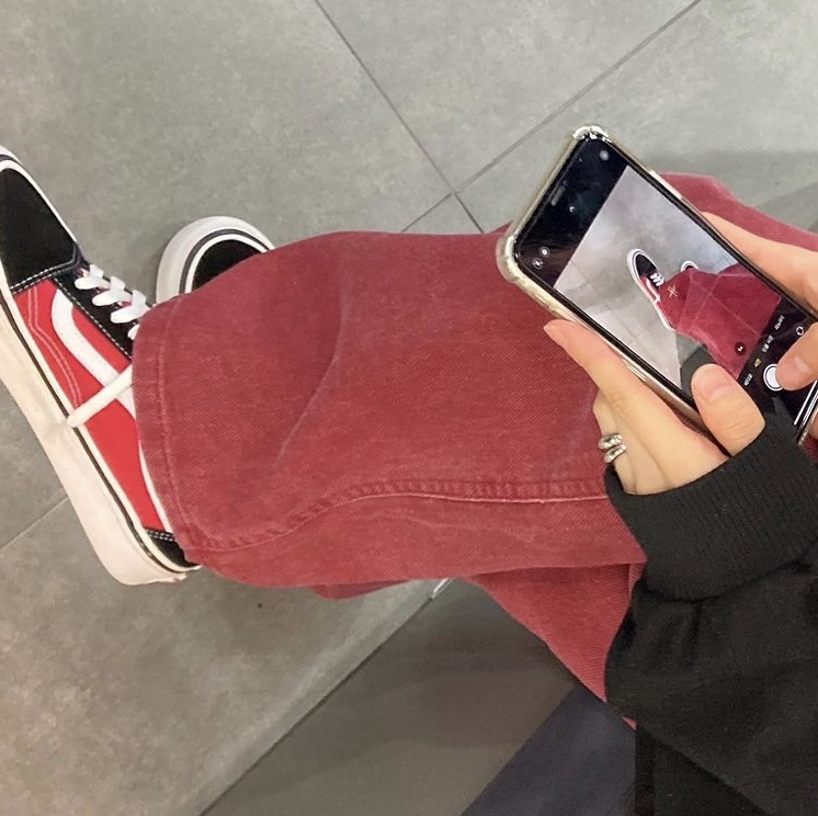 Vans Old Skool 36 DX Anaheim Factory Red Black 착용 스타일 - 2