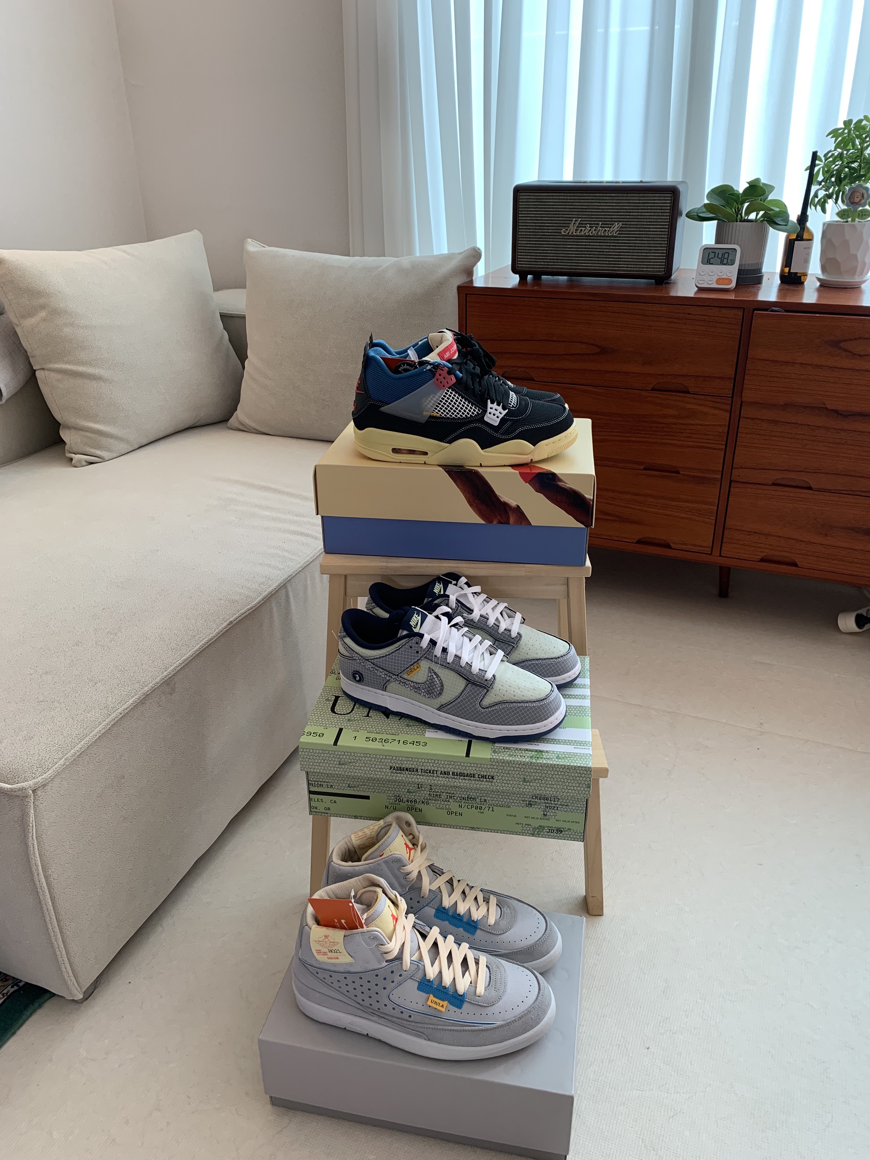 Jordan 2 x Union Retro SP Grey Fog, Nike x Union Dunk Low Passport Pack Pistachio 착용 스타일