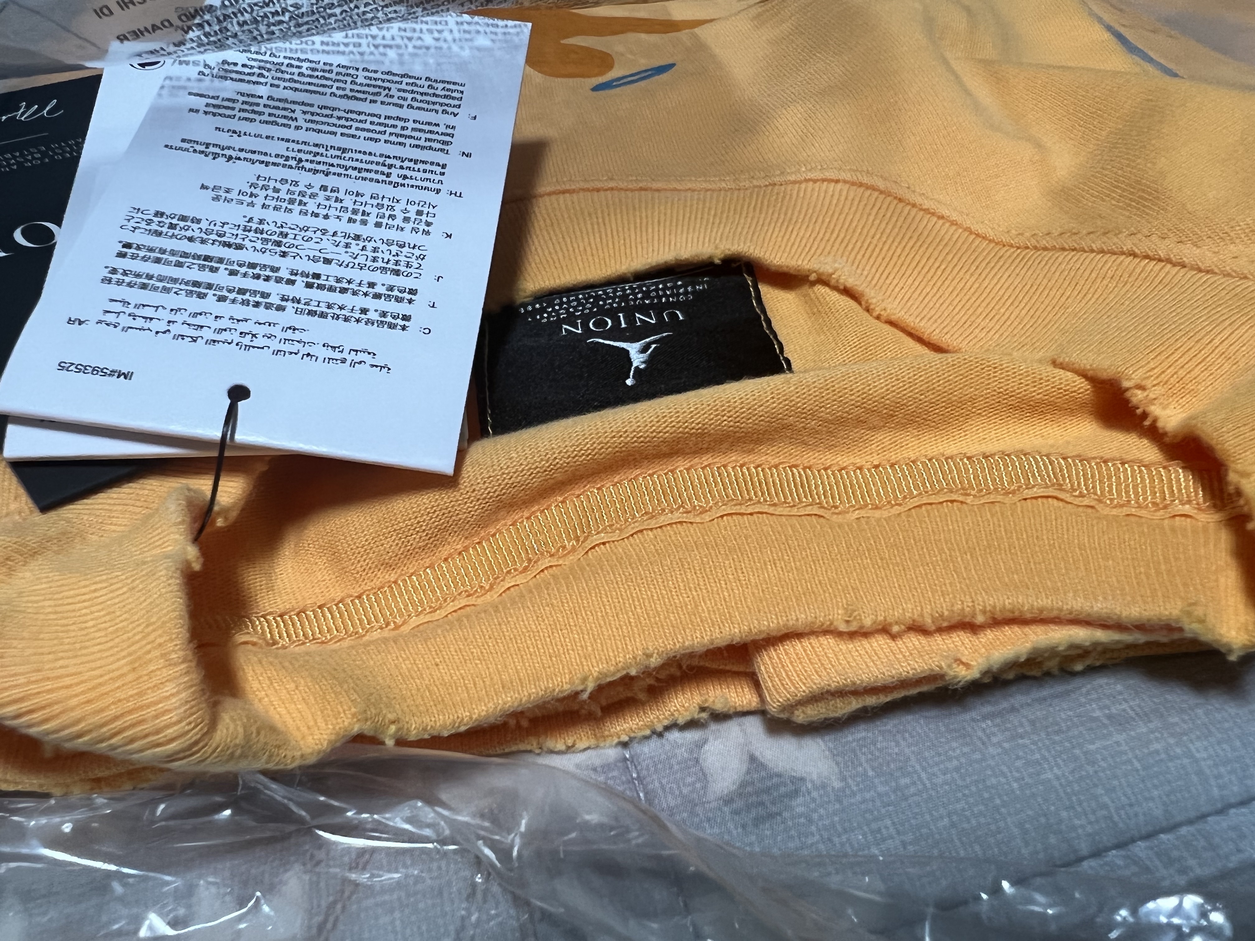 Jordan x Union Graphic T-Shirt Sport Gold - Asia 착용 스타일 - 2