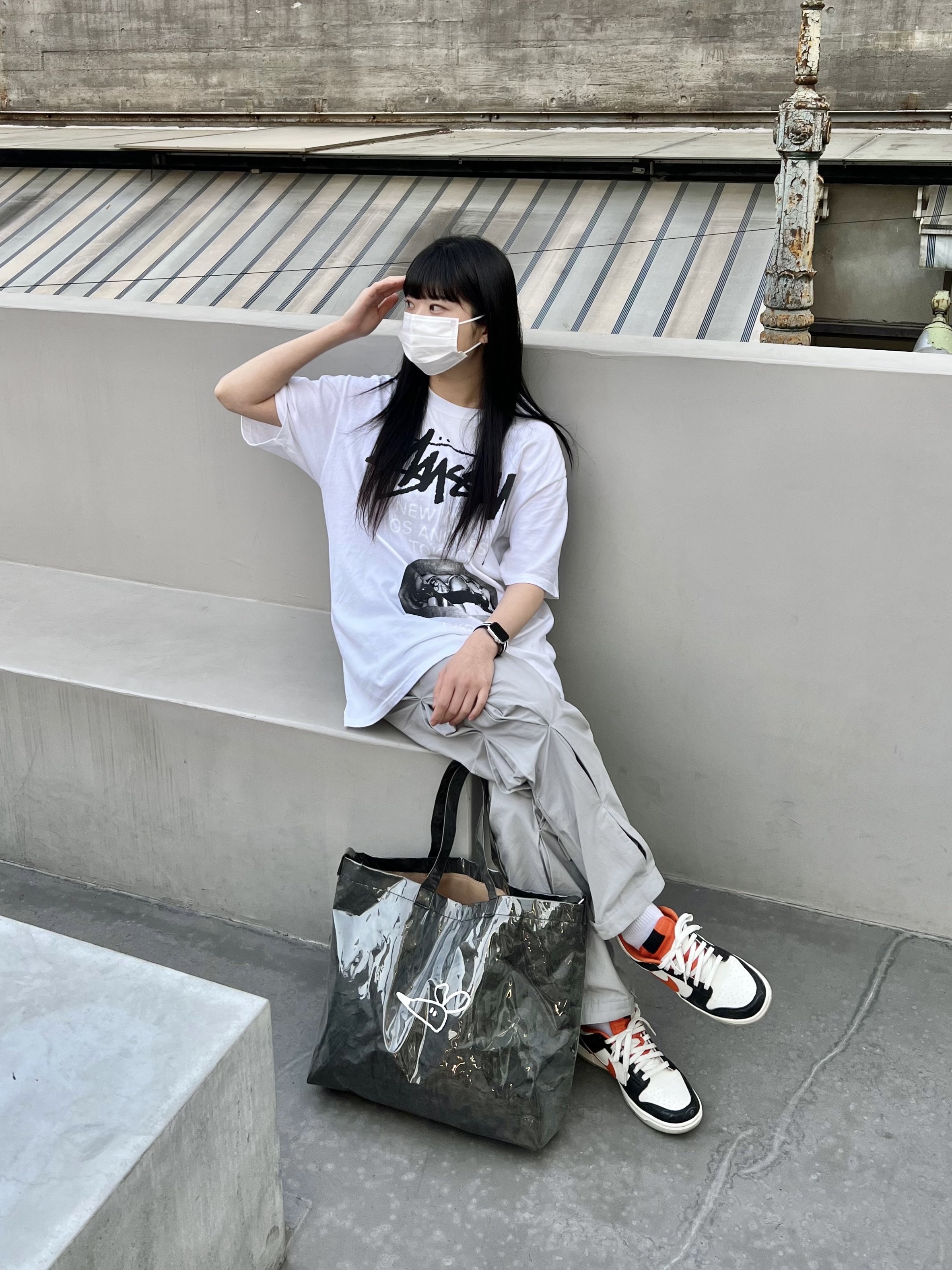 Nike Dunk Low Retro PRM Halloween, Stussy x Rick Owens 40 WT T-Shirt 착용 스타일 - 2