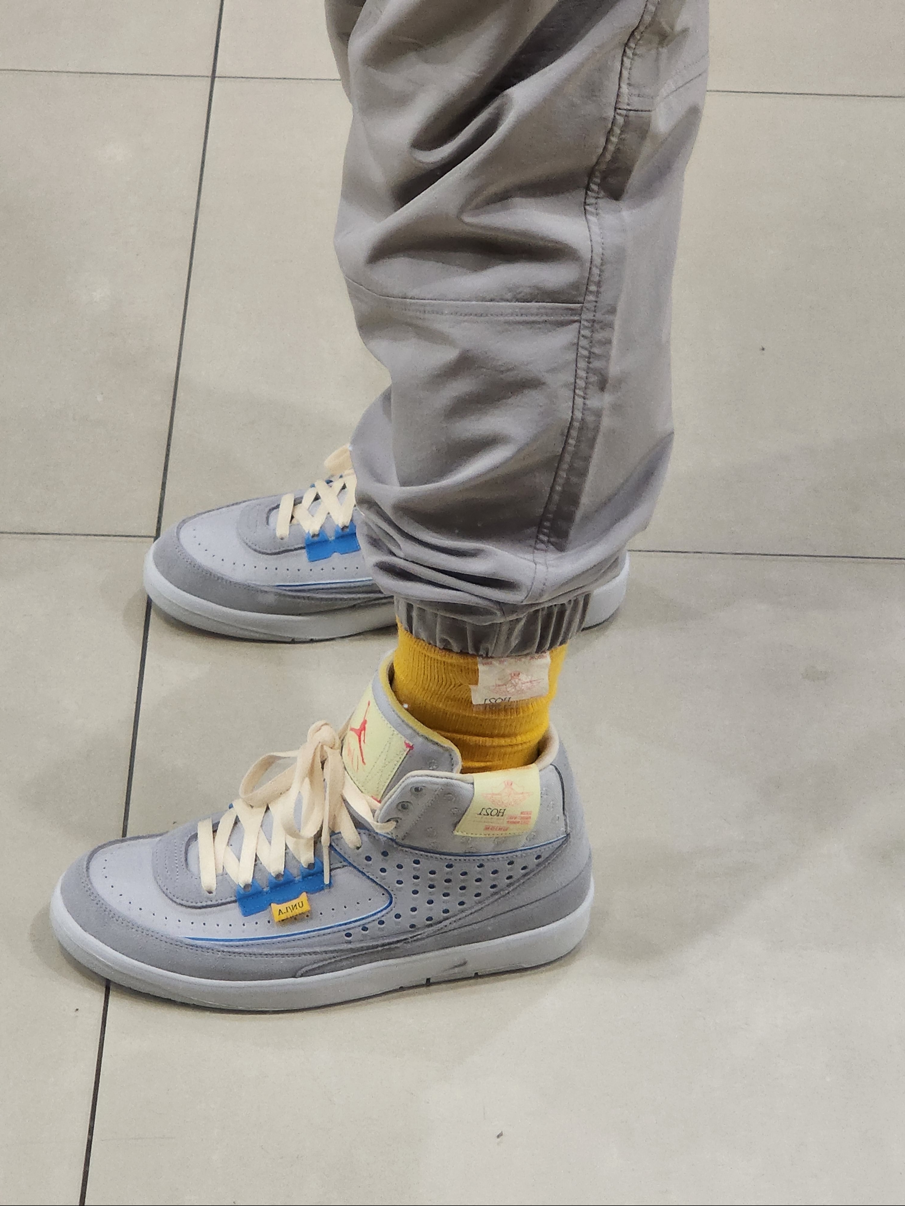 Jordan 2 x Union Retro SP Grey Fog 착용 스타일 - 4