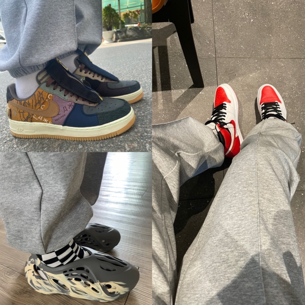 Jordan 1 Retro High OG Heritage, Nike x Travis Scott Air Force 1 Low Cactus Jack 착용 스타일 - 4