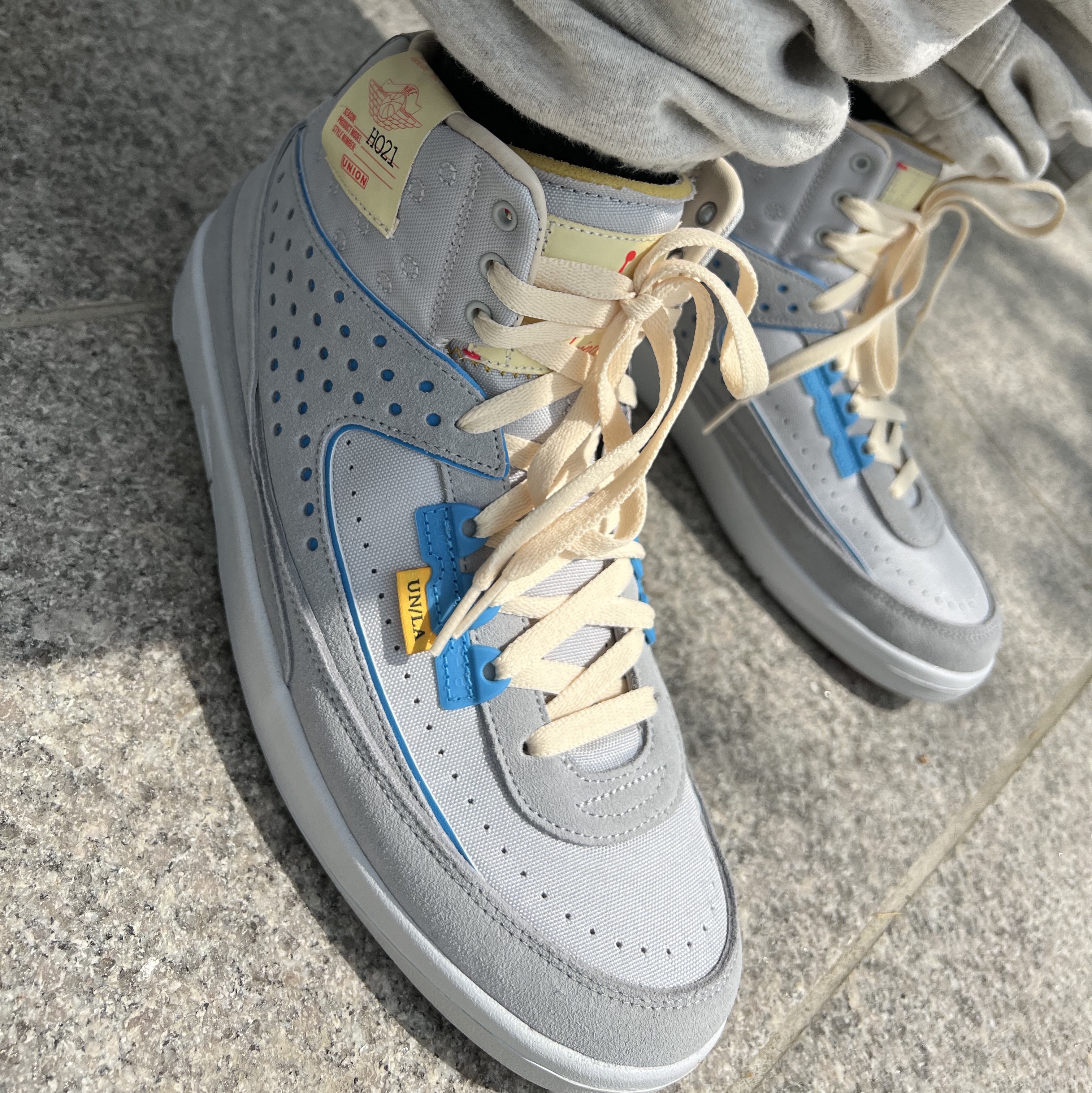 Jordan 2 x Union Retro SP Grey Fog 착용 스타일 - 1