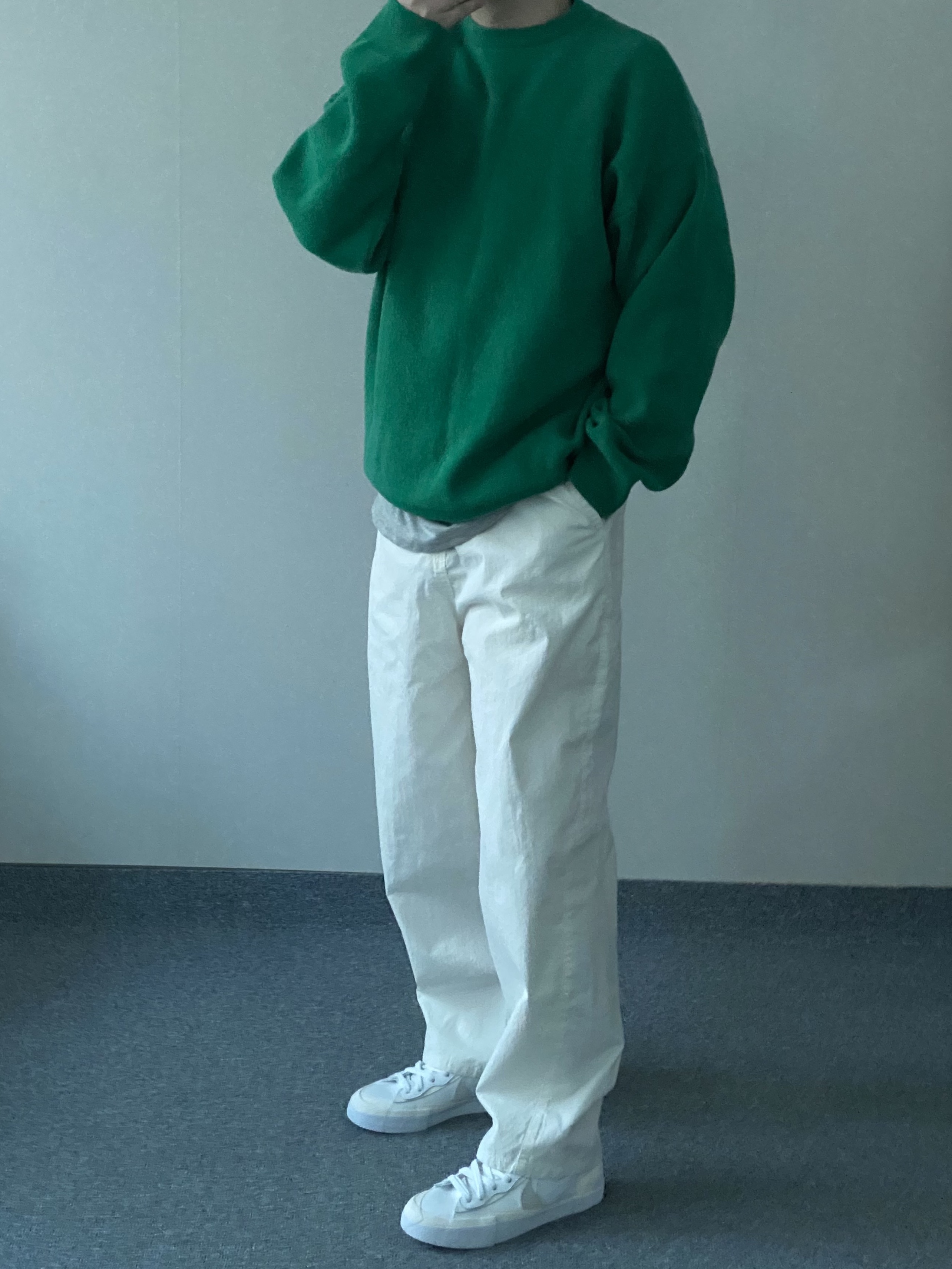 Nike x Sacai Blazer Low White Patent Leather 착용 스타일