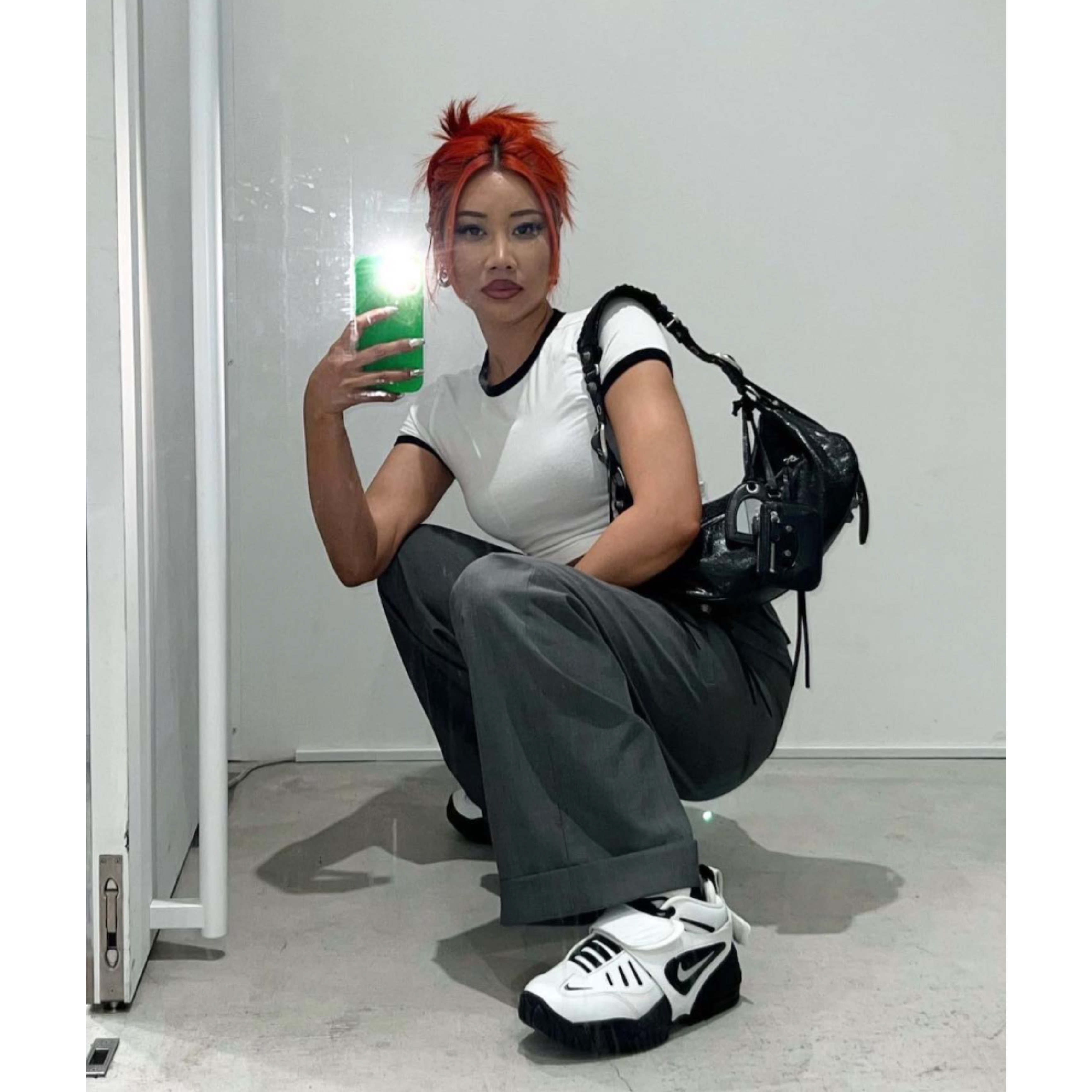 Nike x Ambush Air Adjust Force SP Black and Psychic Purple, Nike x Ambush Air Adjust Force SP Summit White and Black 착용 스타일 - 2
