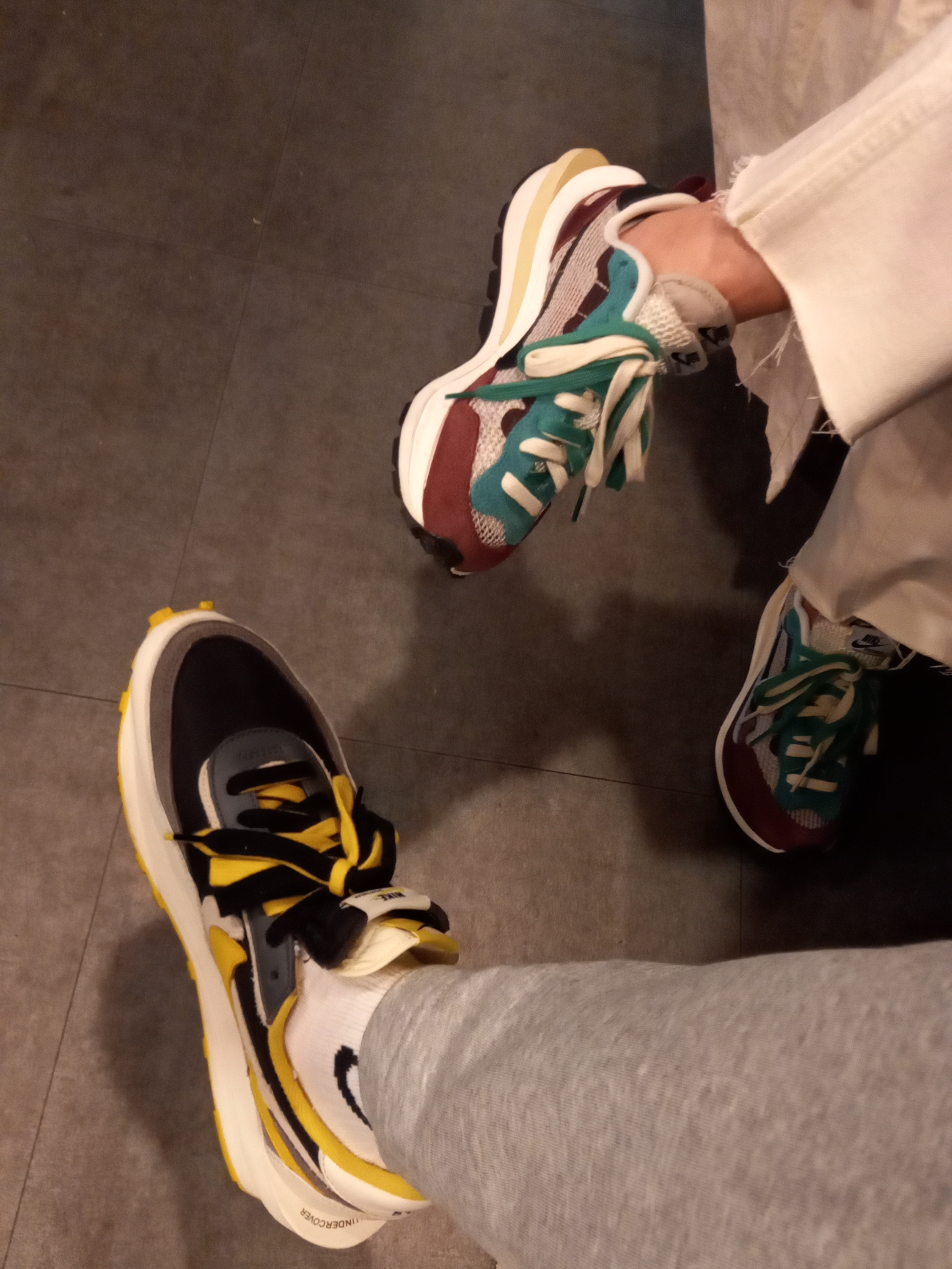 Nike x Sacai VaporWaffle String & Black Villain Red, Nike x Sacai x Undercover LDWaffle Black Bright Citron 착용 스타일 - 4
