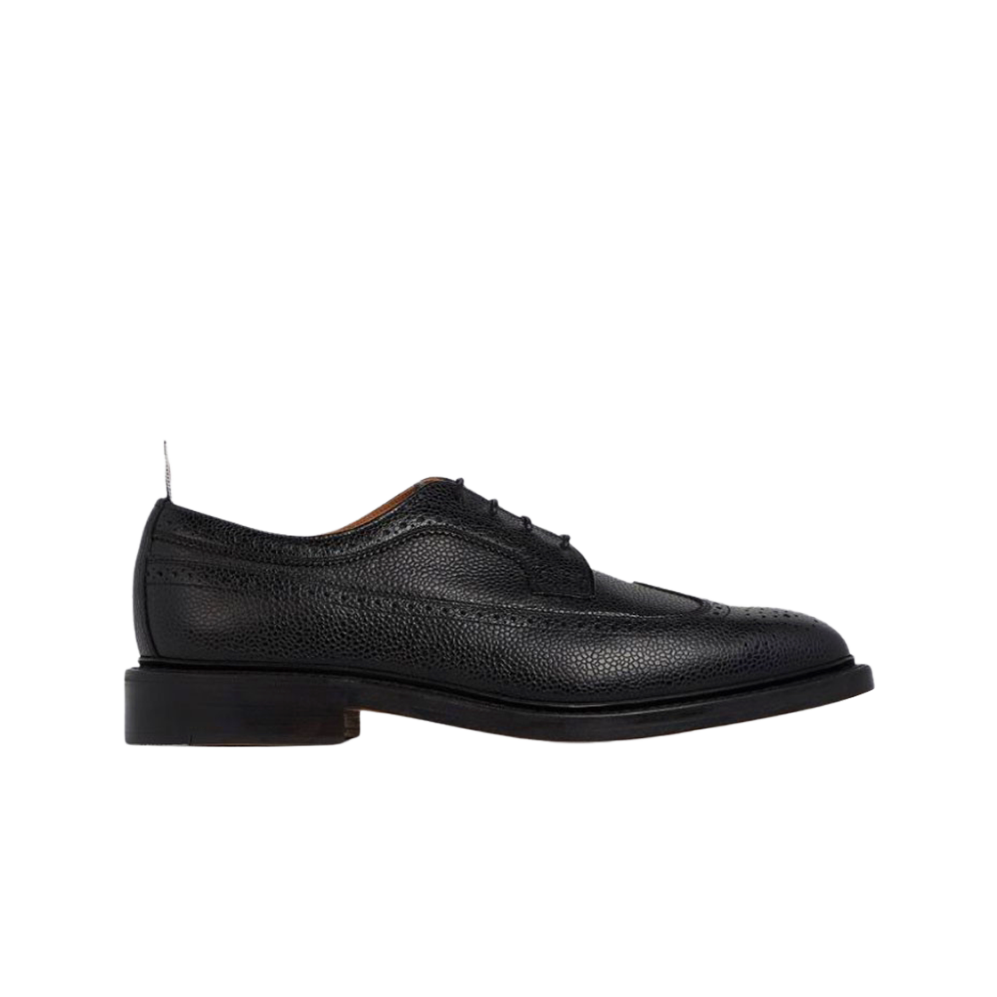 MFD002A-00198-001 Thom Browne Pebble Grain Leather Leather Sole Longwing Brogue Black