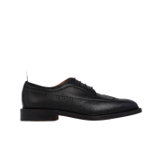 Thom Browne Pebble Grain Leather Leather Sole Longwing Brogue Black