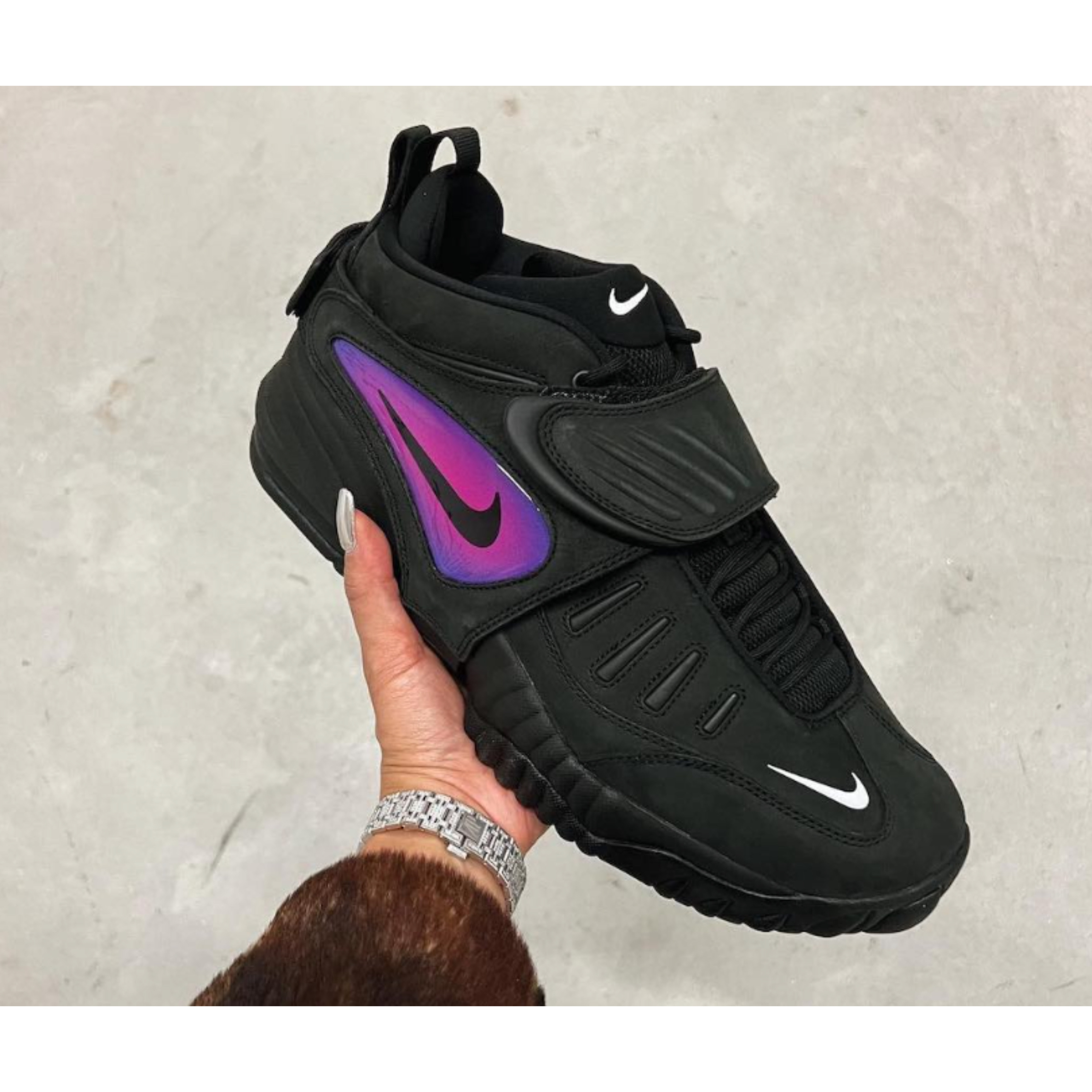 Nike x Ambush Air Adjust Force SP Black and Psychic Purple, Nike x Ambush Air Adjust Force SP Summit White and Black 착용 스타일 - 4