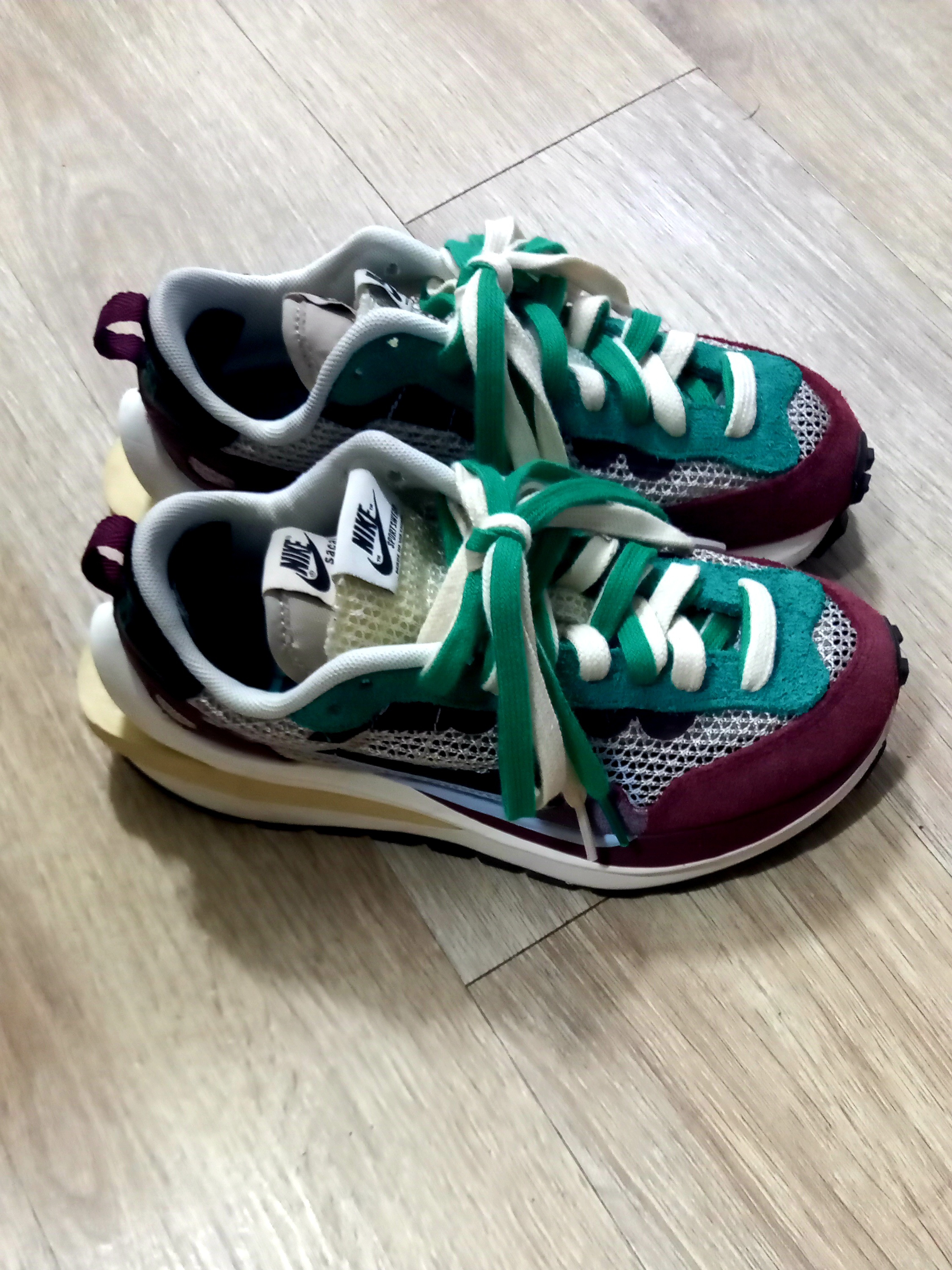 Nike x Sacai VaporWaffle String & Black Villain Red, Nike x Sacai x Undercover LDWaffle Black Bright Citron 착용 스타일 - 2