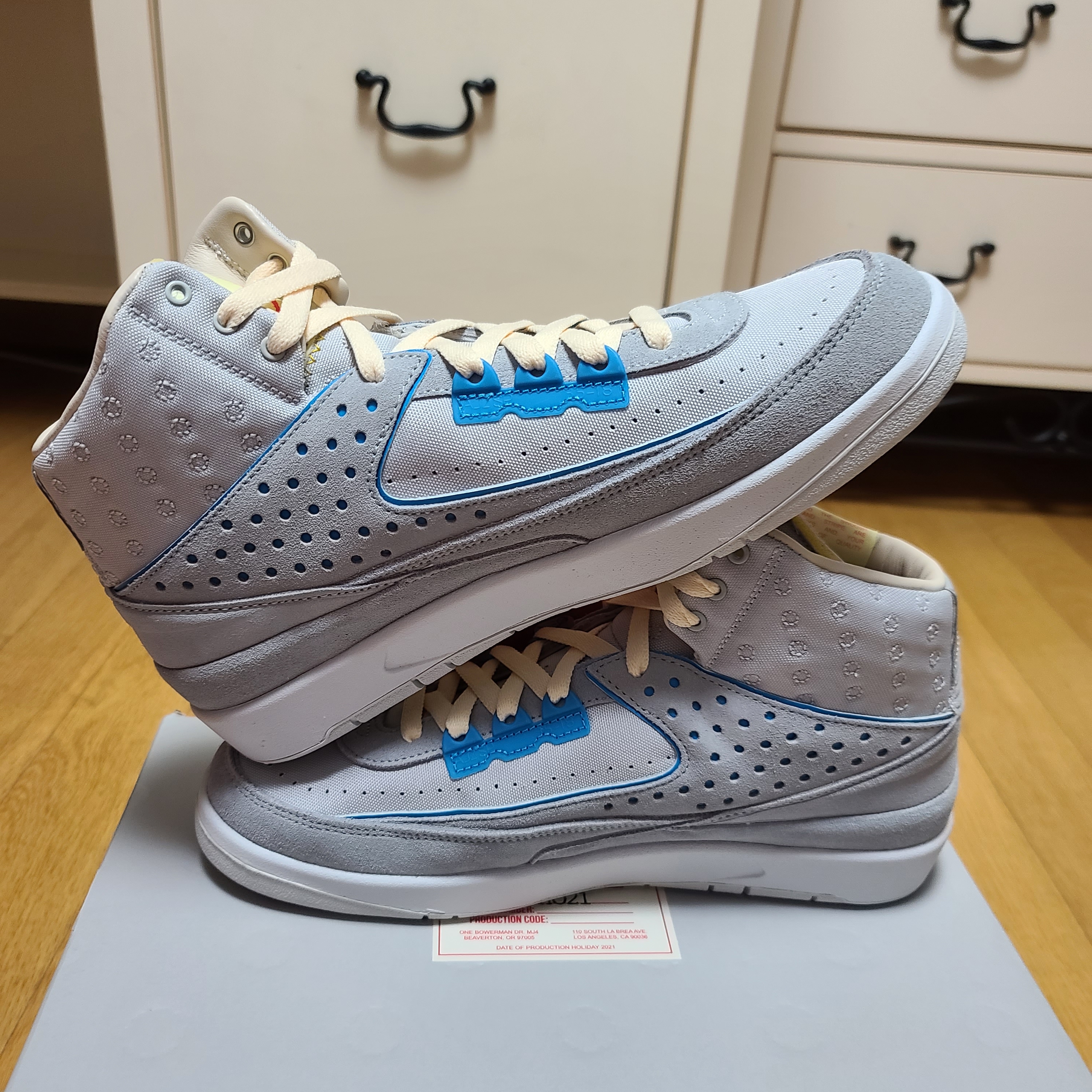 Jordan 2 x Union Retro SP Grey Fog 착용 스타일 - 3
