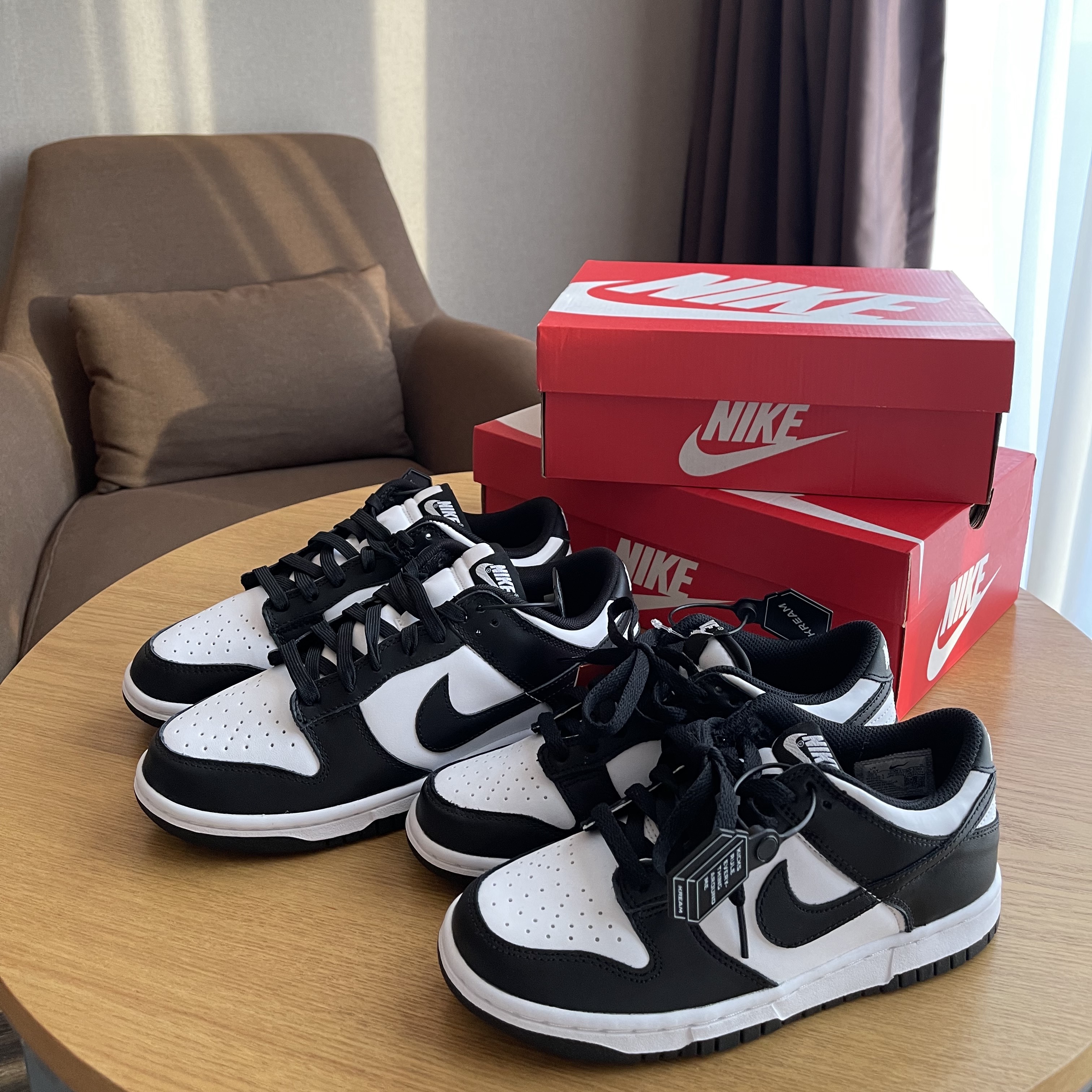 Nike Dunk Low Retro Black, (GS) Nike Dunk Low Black 착용 스타일 - 2
