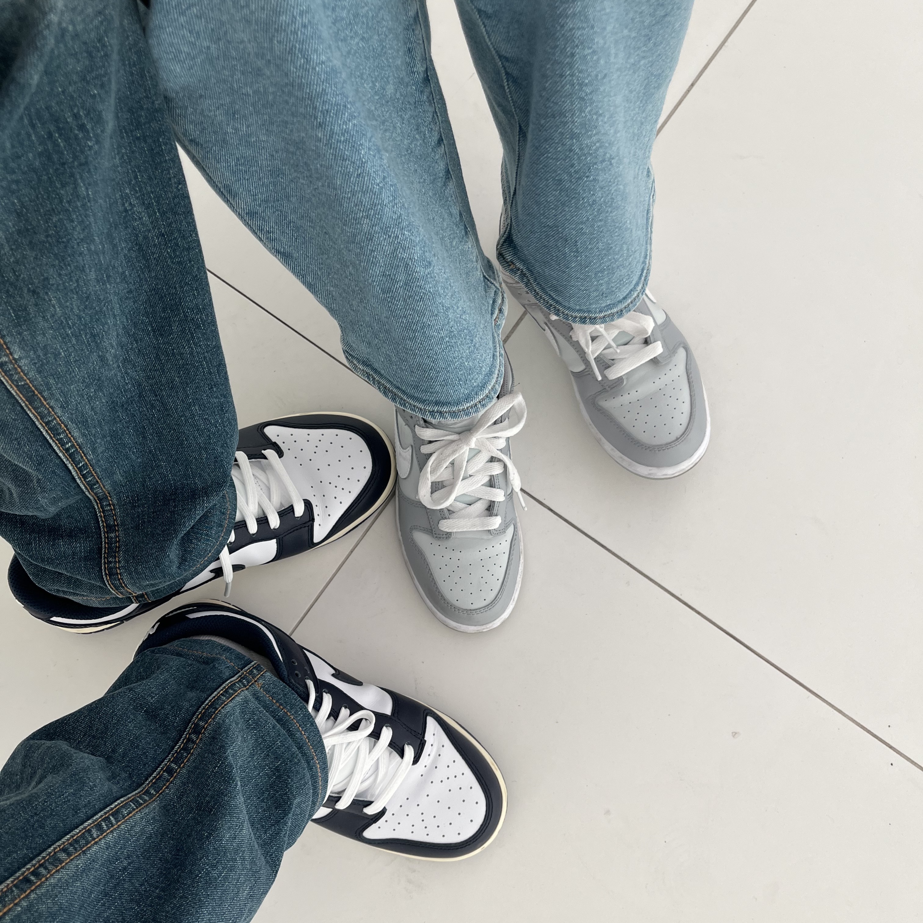 (W) Nike Dunk Low Vintage Midnight Navy, (PS) Nike Dunk Low Wolf Grey 착용 스타일