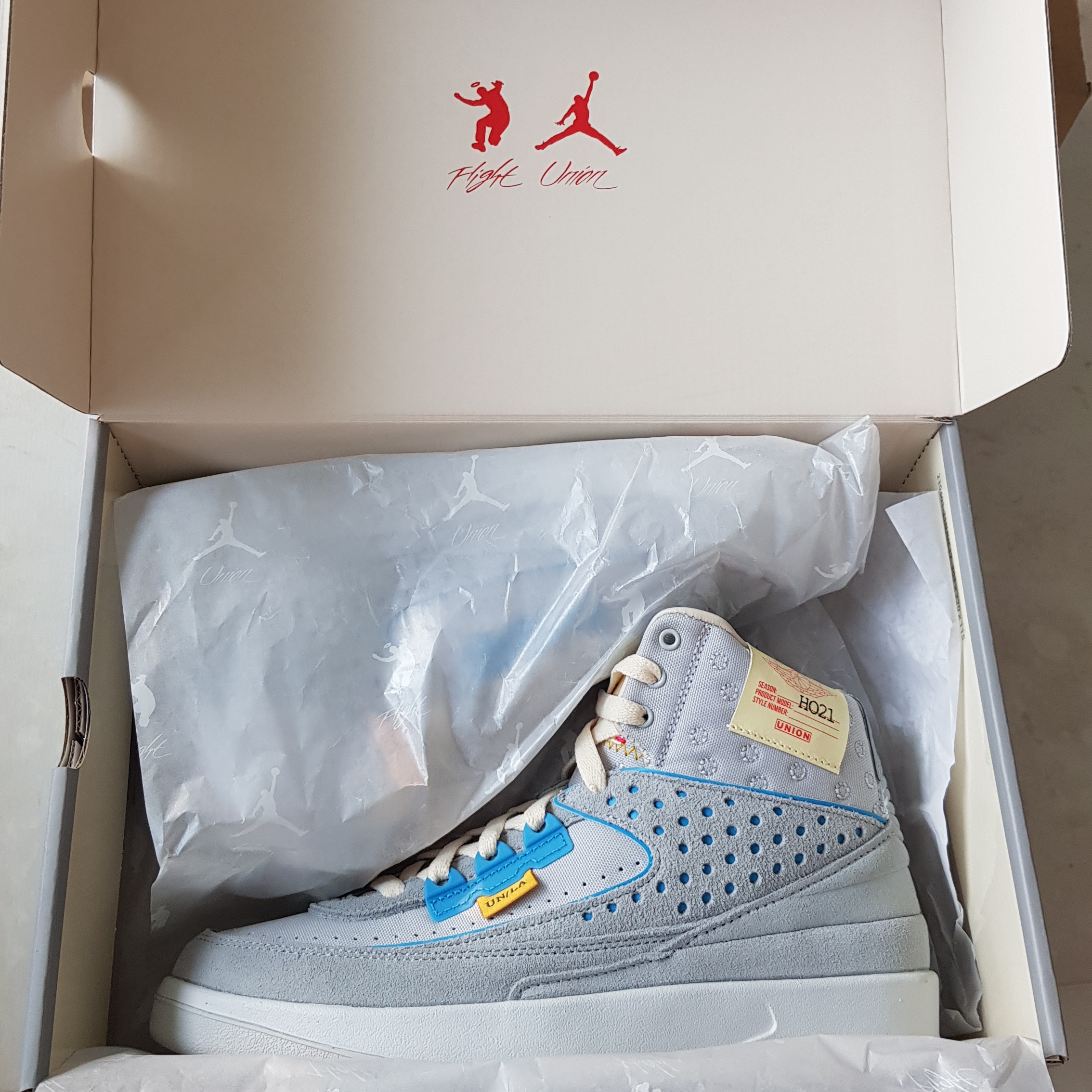 Jordan 2 x Union Retro SP Grey Fog 착용 스타일 - 2