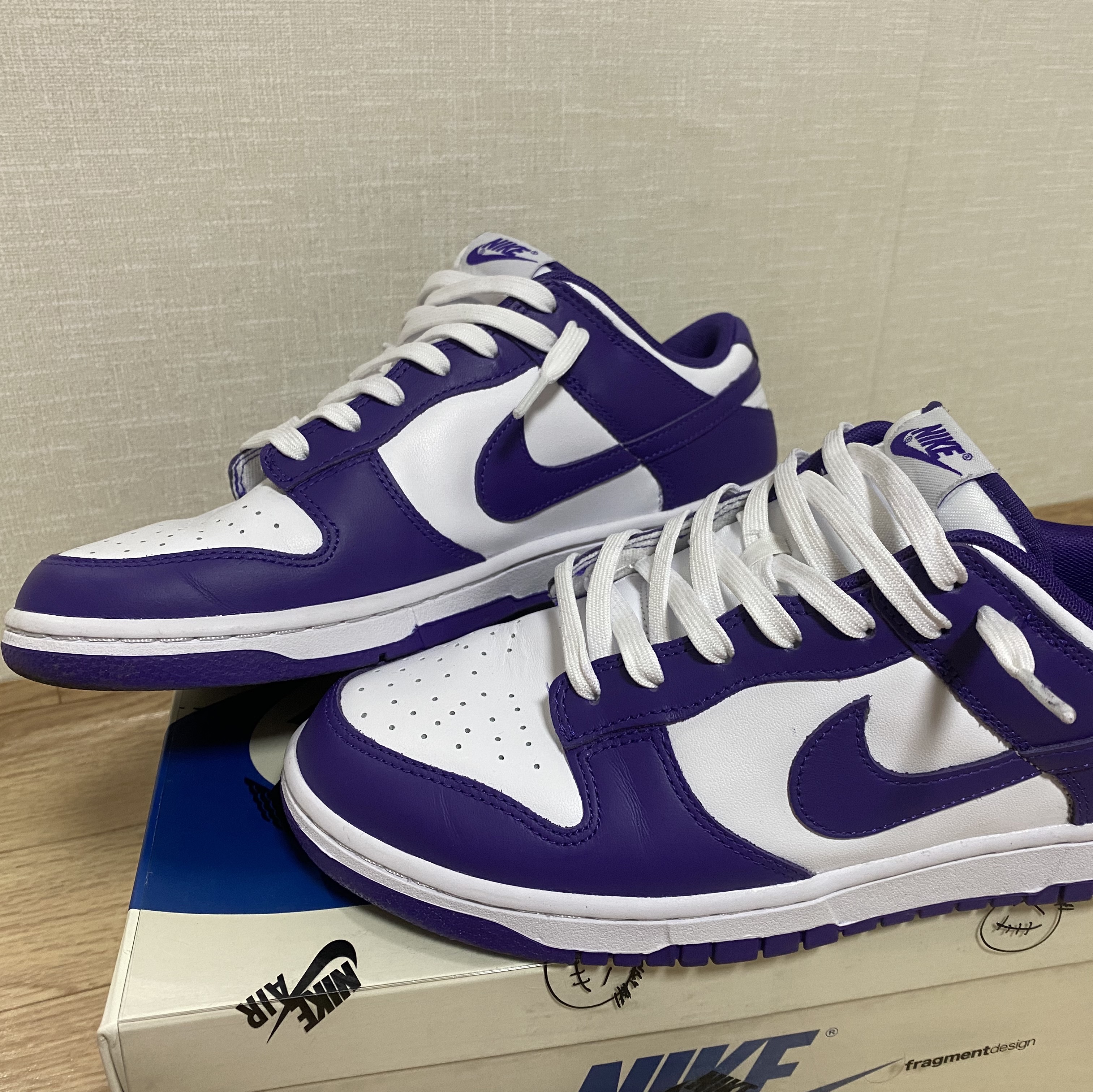 Nike Dunk Low Retro Championship Court Purple 착용 스타일 - 1