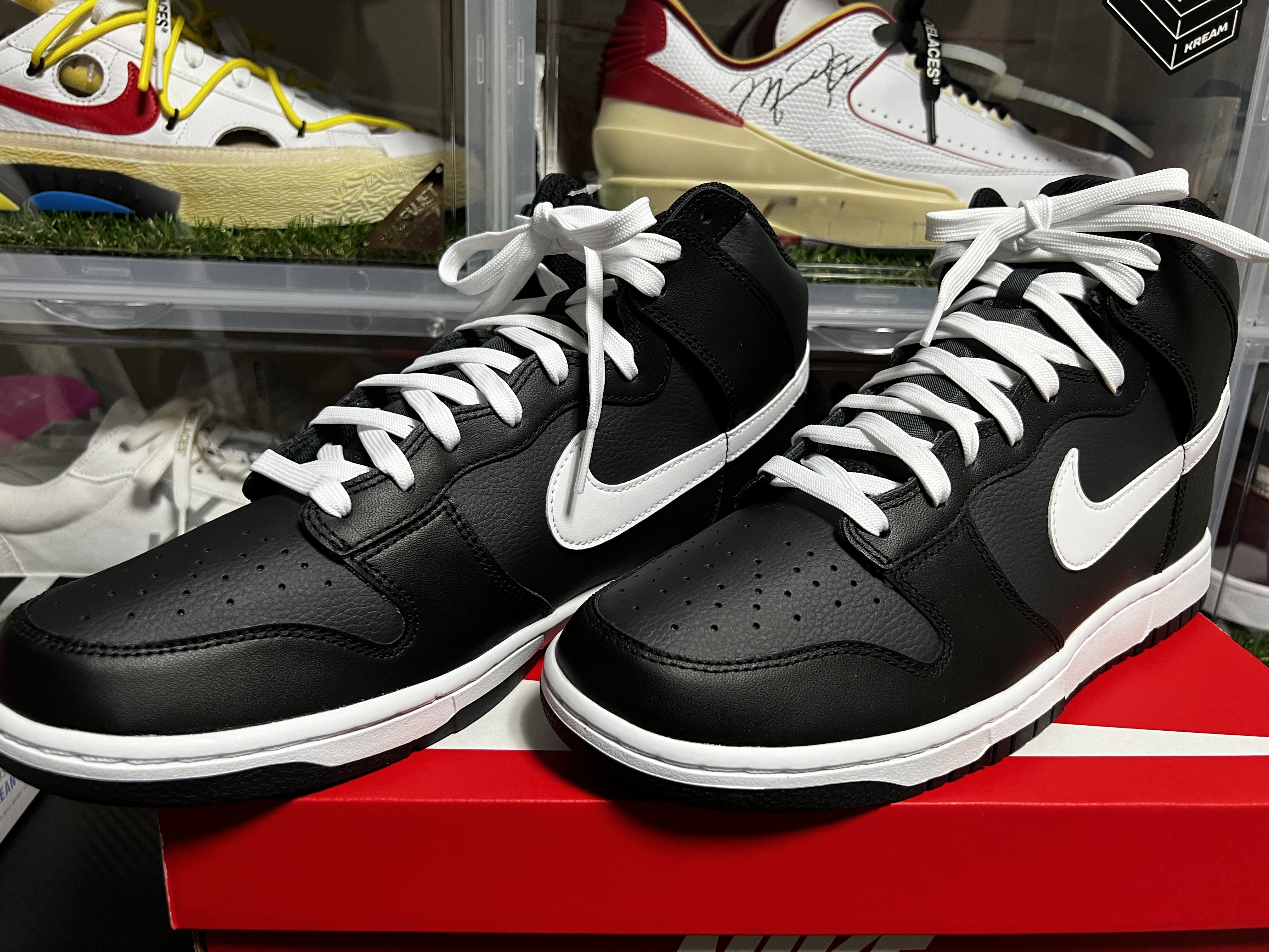 Nike Dunk High Retro Anthracite White Black 착용 스타일 - 4