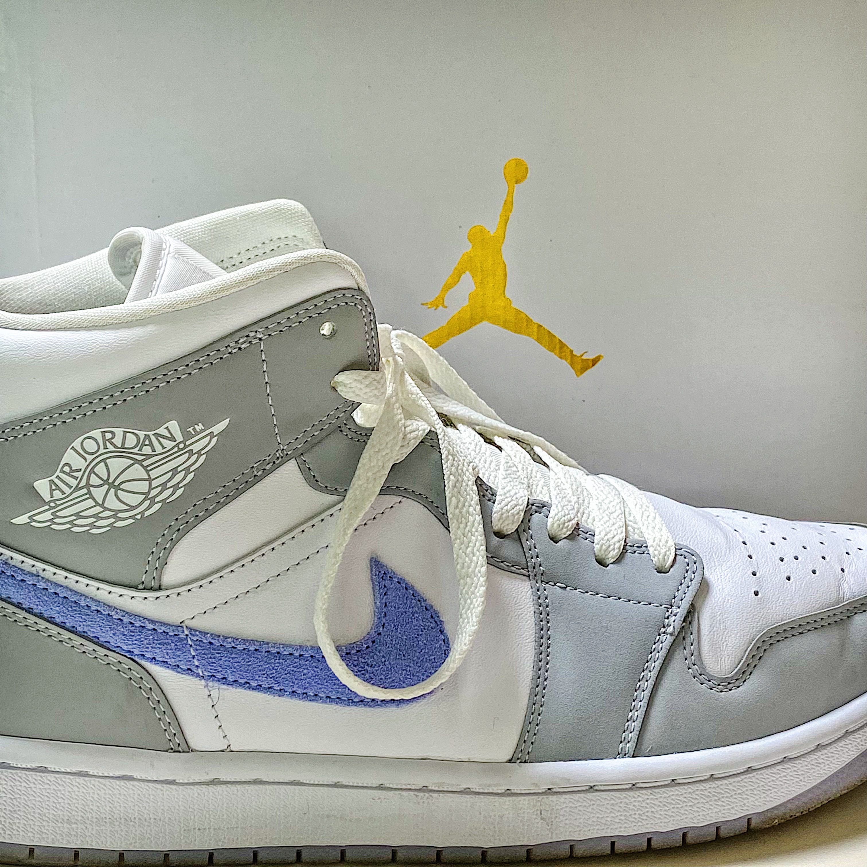 (W) Jordan 1 Mid Wolf Grey 착용 스타일 - 4