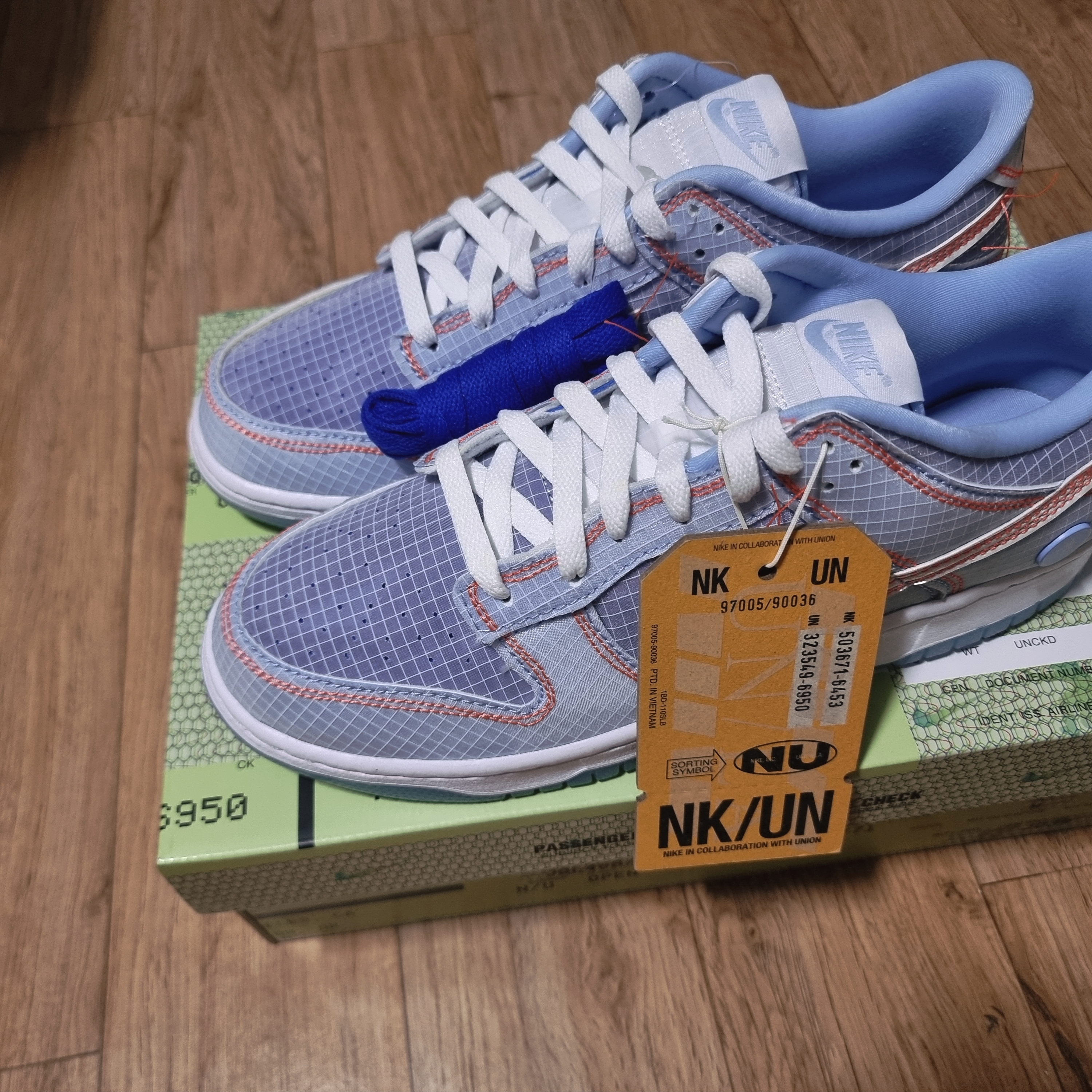 Nike x Union Dunk Low Passport Pack Argon 착용 스타일 - 4