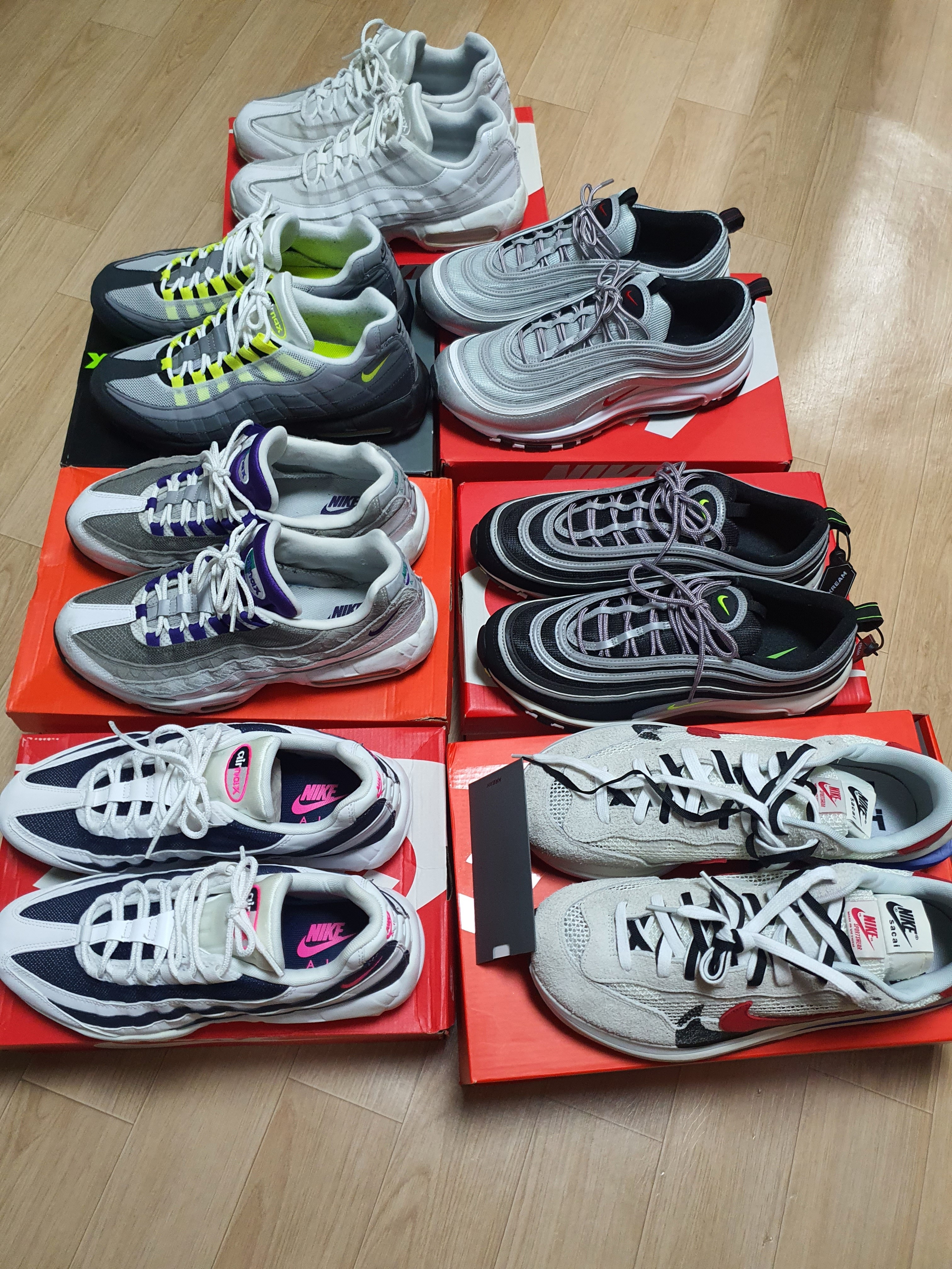 Nike Air Max 97 OG Black Volt Asia, Nike Air Max 95 Grape Snakeskin 착용 스타일 - 1