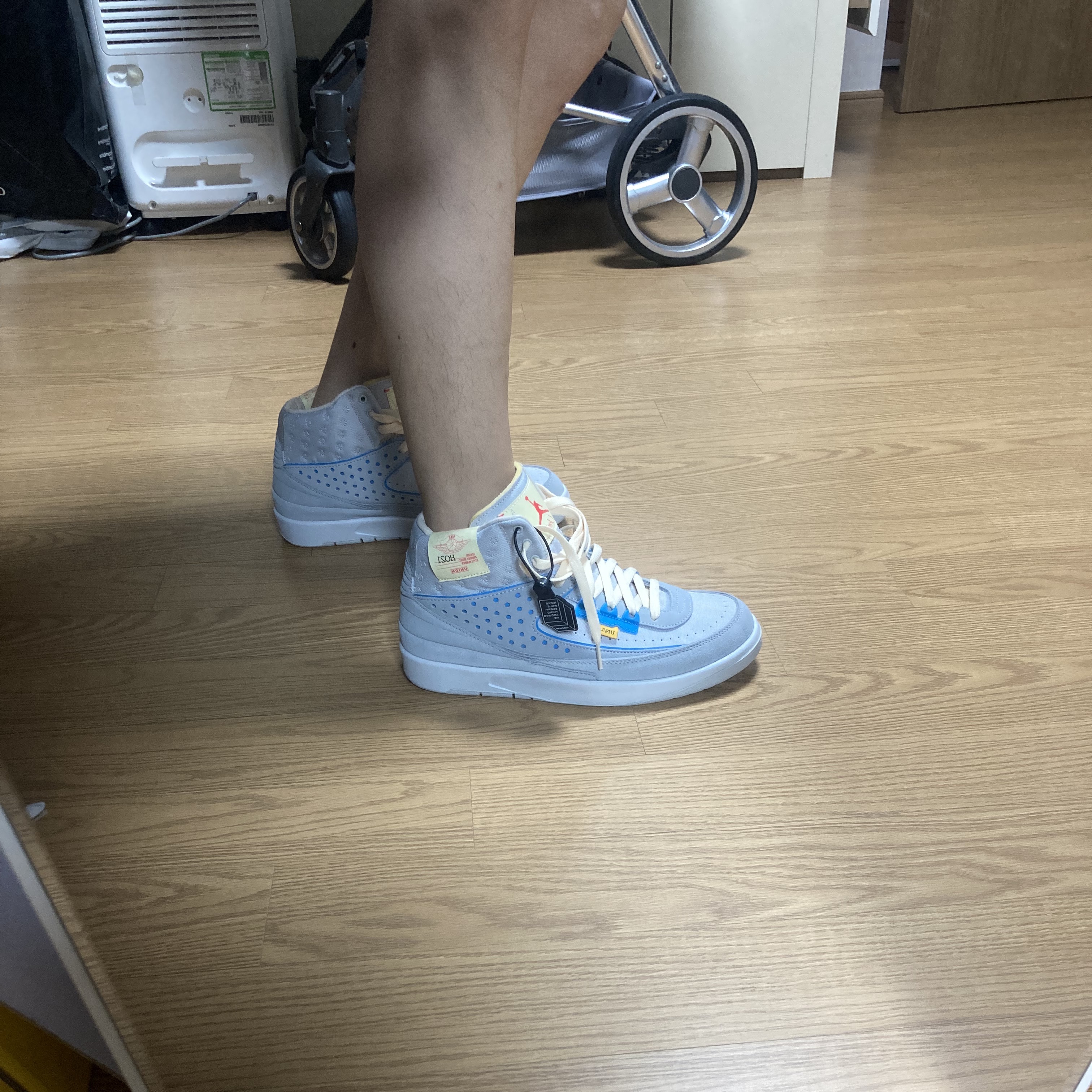 Jordan 2 x Union Retro SP Grey Fog 착용 스타일 - 2