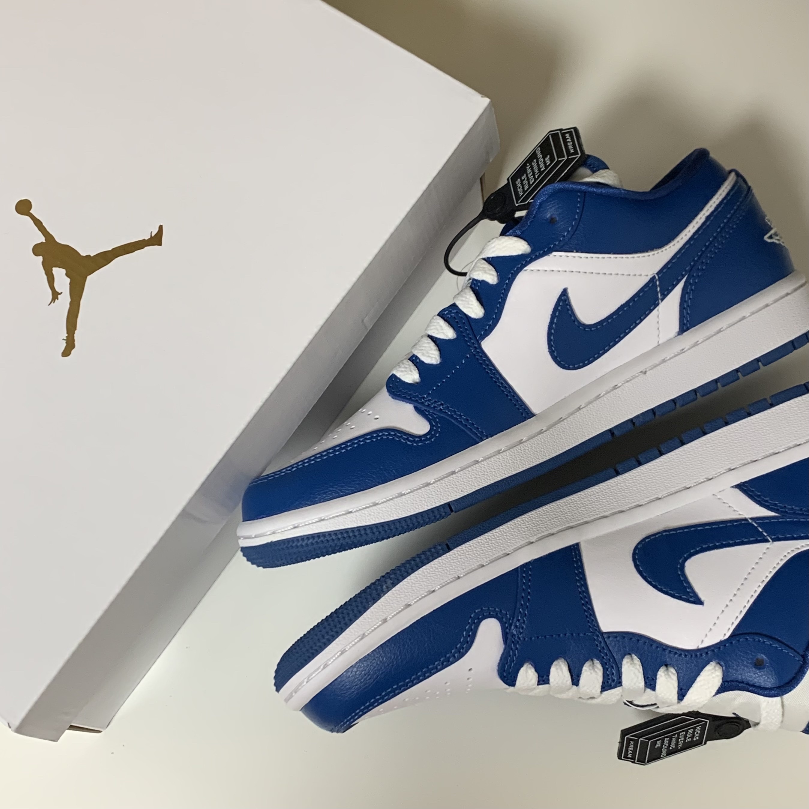 (W) Jordan 1 Low White Dark Marina Blue 착용 스타일