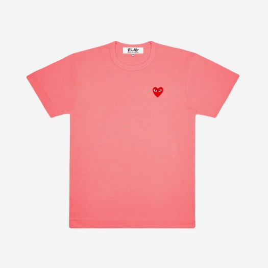 (W) 플레이 꼼데가르송 레드 하트 티셔츠 핑크