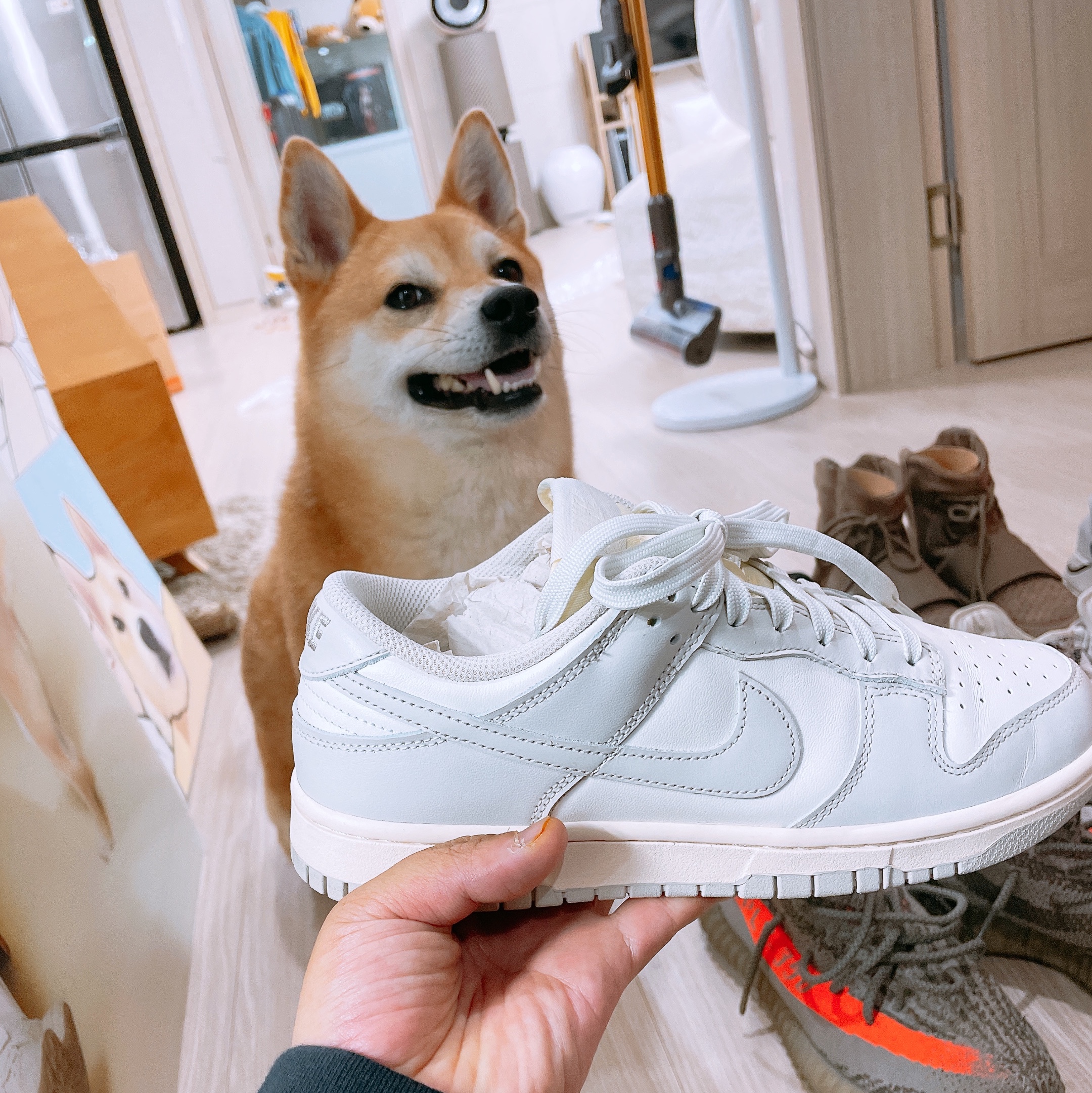 (W) Nike Dunk Low Light Bone 착용 스타일 - 3
