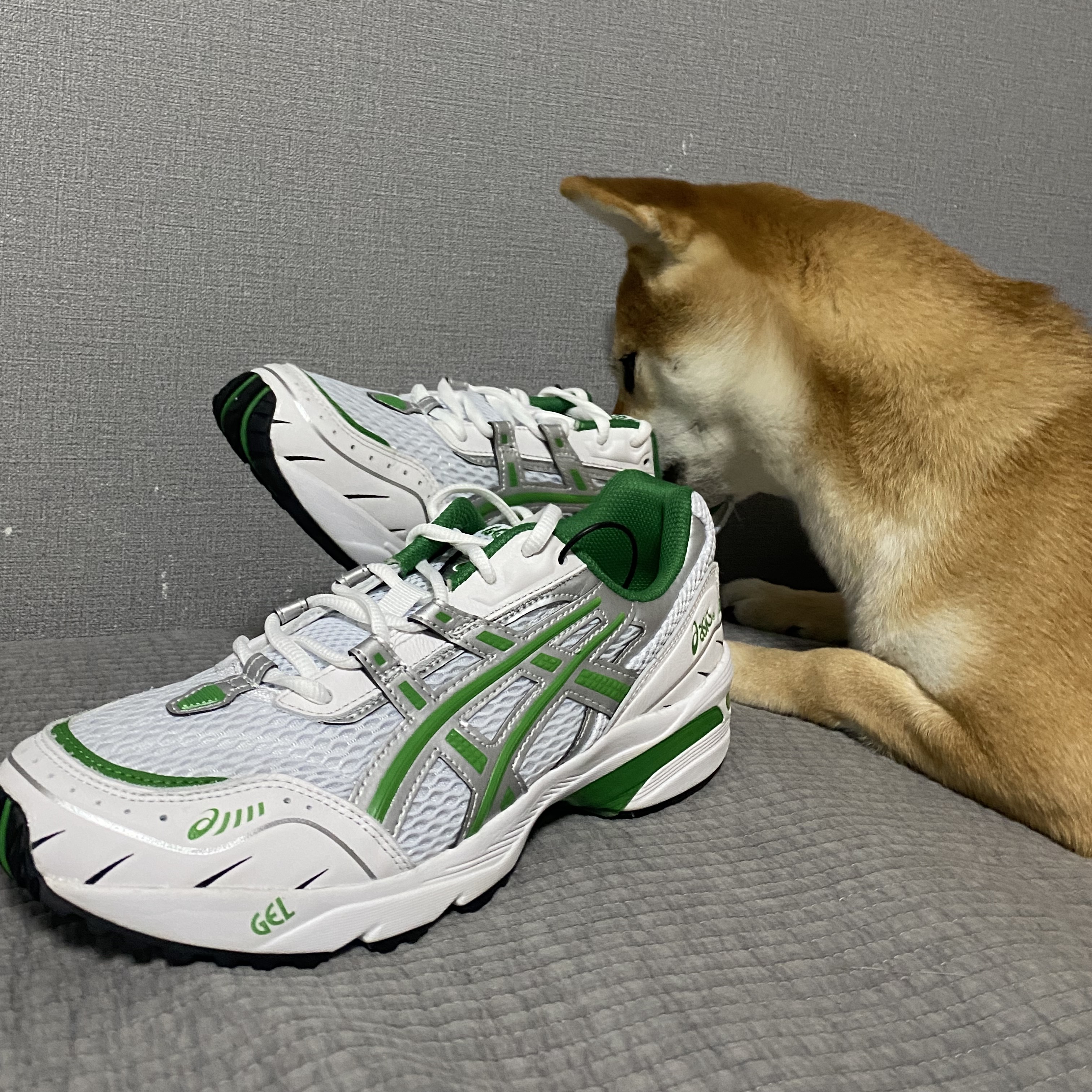 Asics Gel-1090 White Green 착용 스타일 - 1