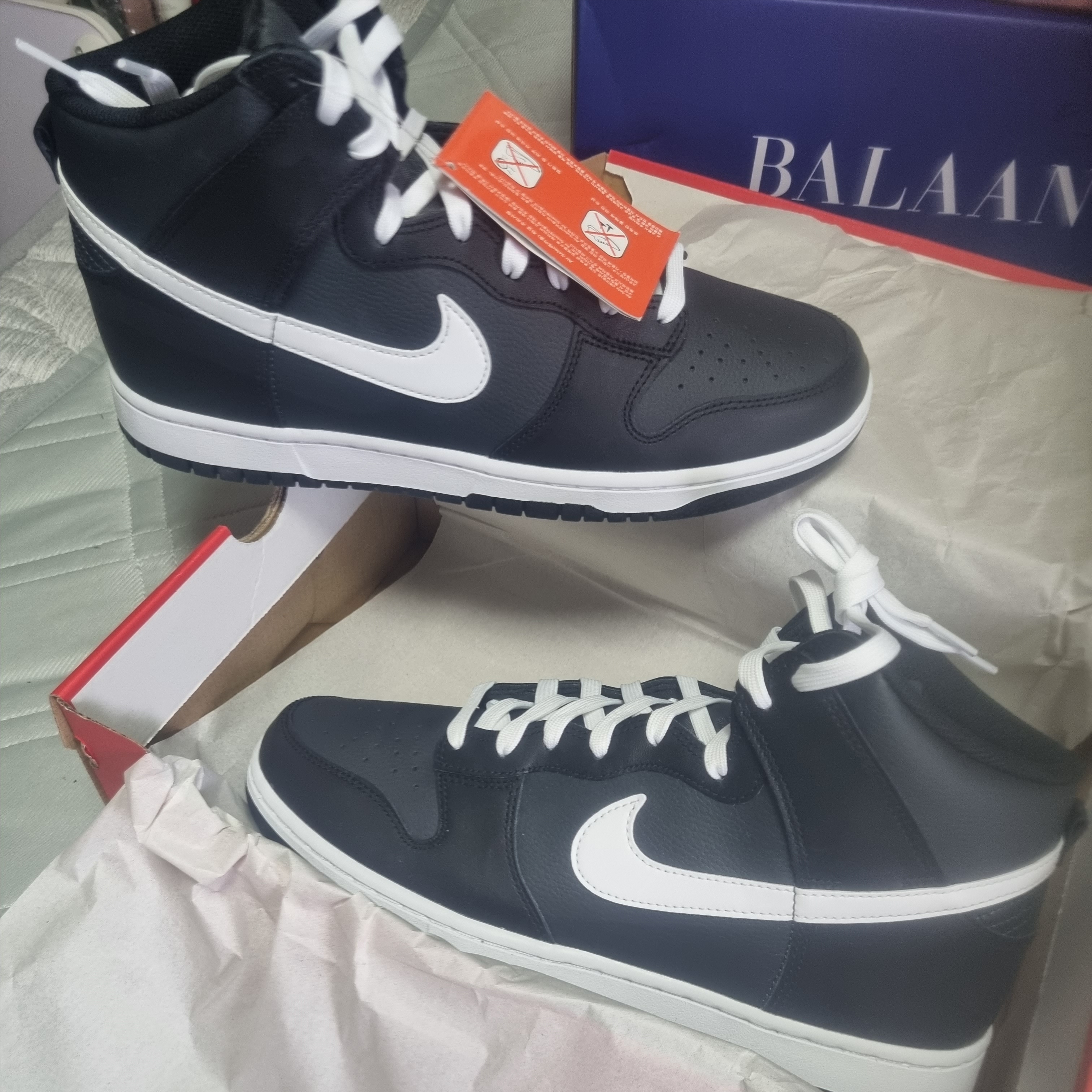 Nike Dunk High Retro Anthracite White Black 착용 스타일