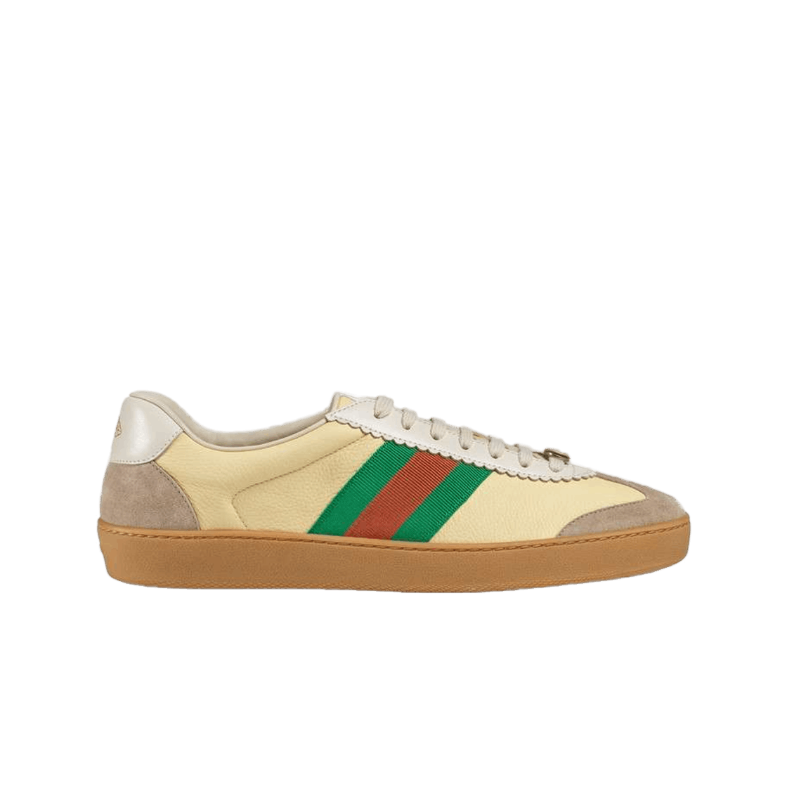 Gucci G74 Sneakers in Leather with Web Oatmeal 상세 이미지 1