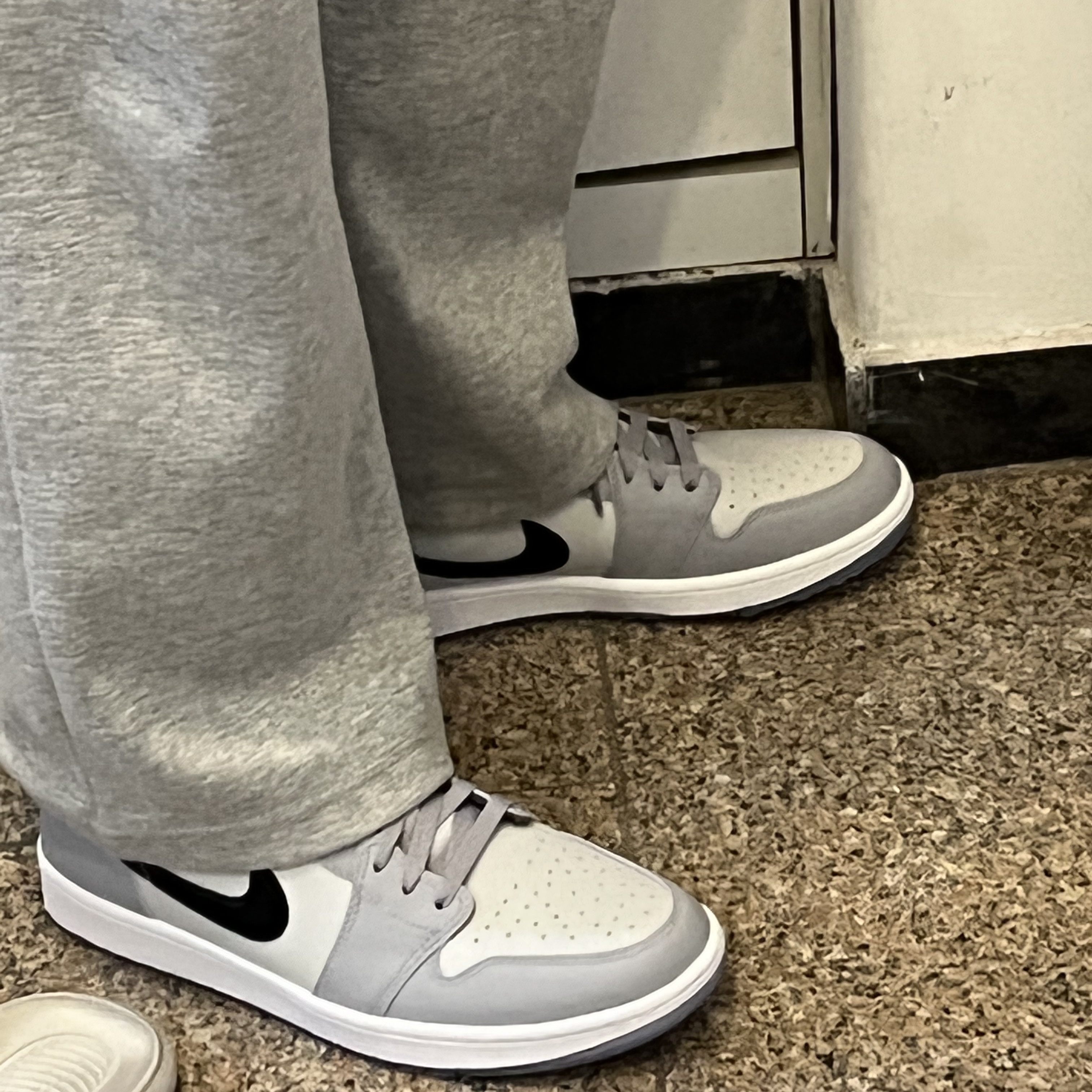 Jordan 1 Low Golf Wolf Grey 착용 스타일 - 1