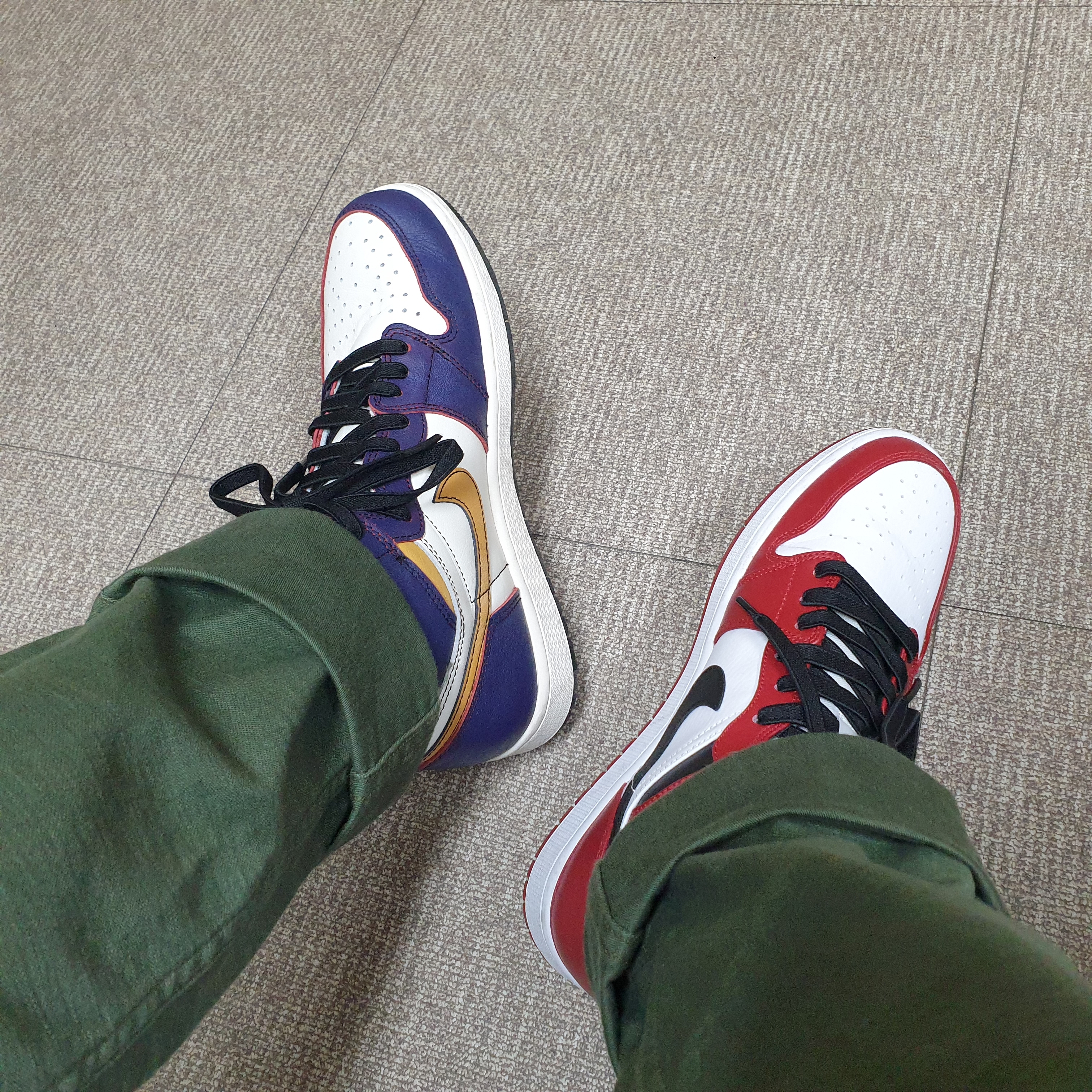 Jordan 1 Retro High OG Defiant SB LA to Chicago, Jordan 1 Mid Chicago 2020 착용 스타일 - 1