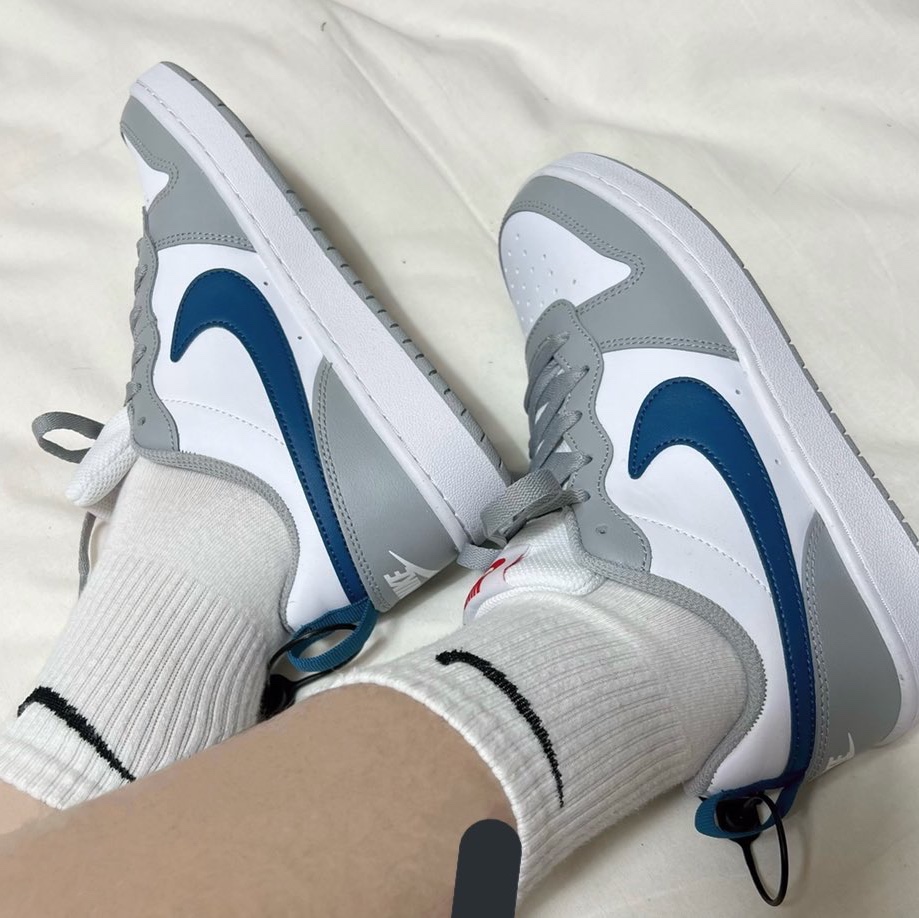 (GS) Nike Court Borough Low 2 Light Smoke Grey 착용 스타일