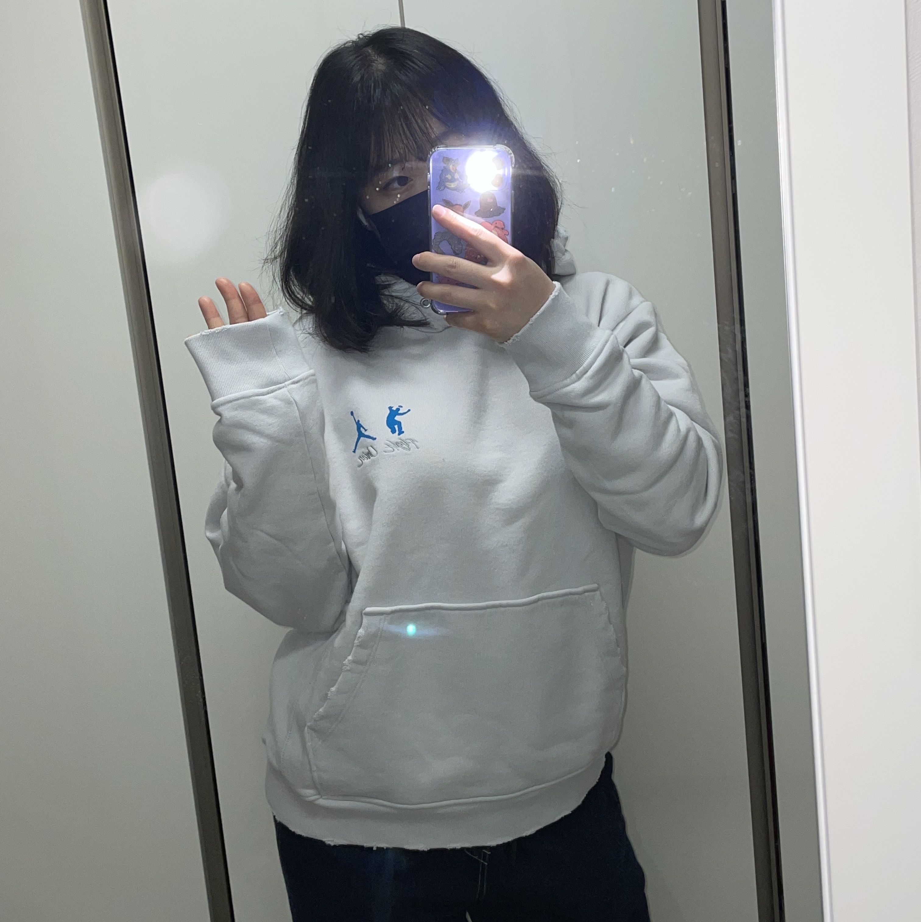 Jordan x Union Fleece Hoodie Photon Dust - Asia 착용 스타일 - 2
