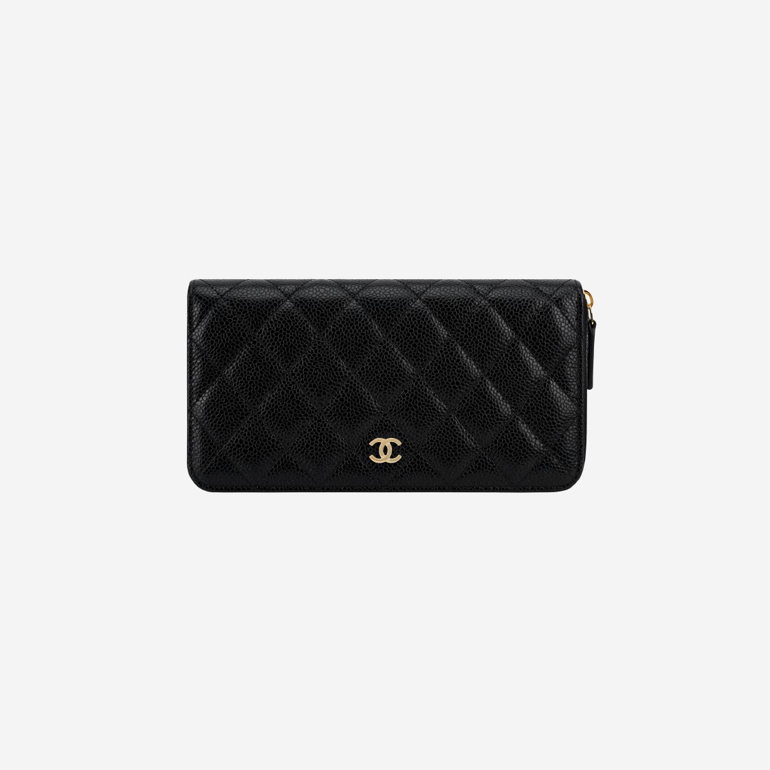 Chanel Classic Long Zipped Wallet Grained Calfskin & Gold Black 상세 이미지 1