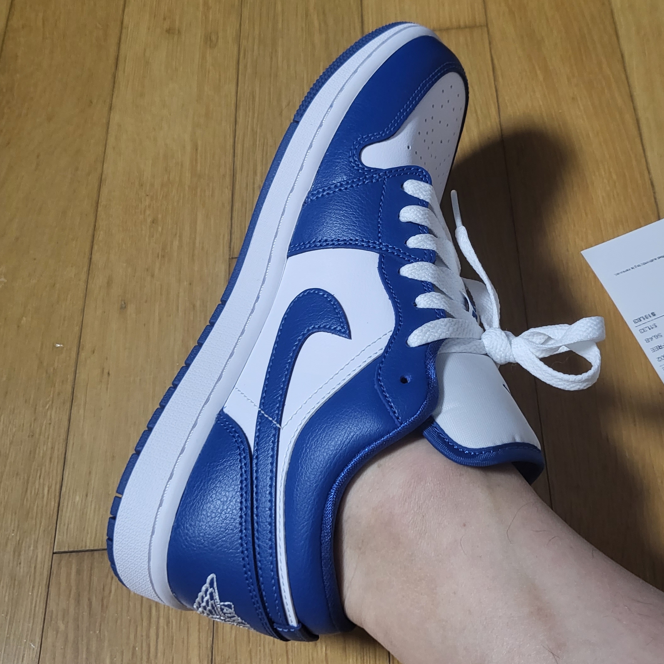 (W) Jordan 1 Low White Dark Marina Blue 착용 스타일