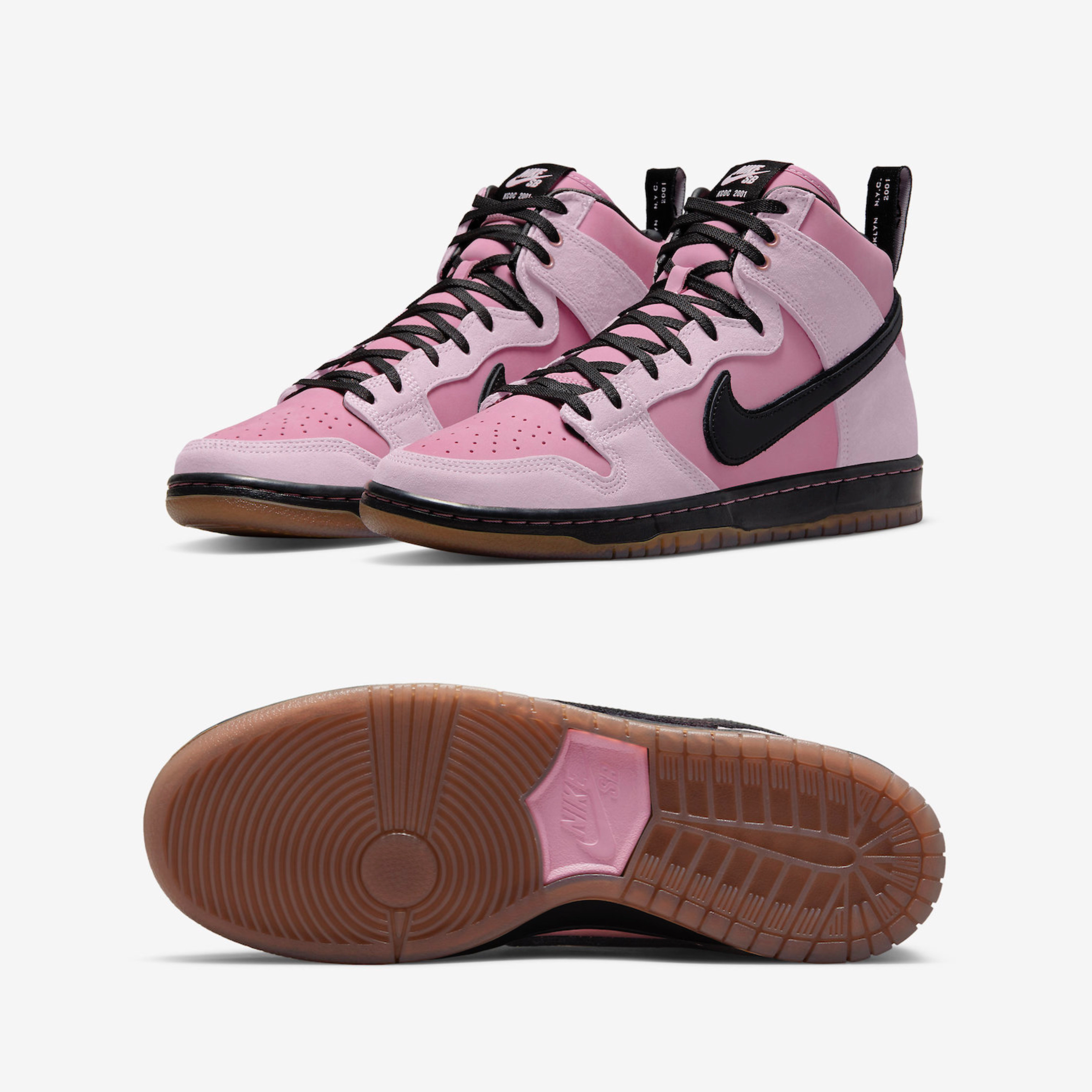 Nike x KCDC SB Dunk High Pro QS Elemental Pink 착용 스타일 - 2